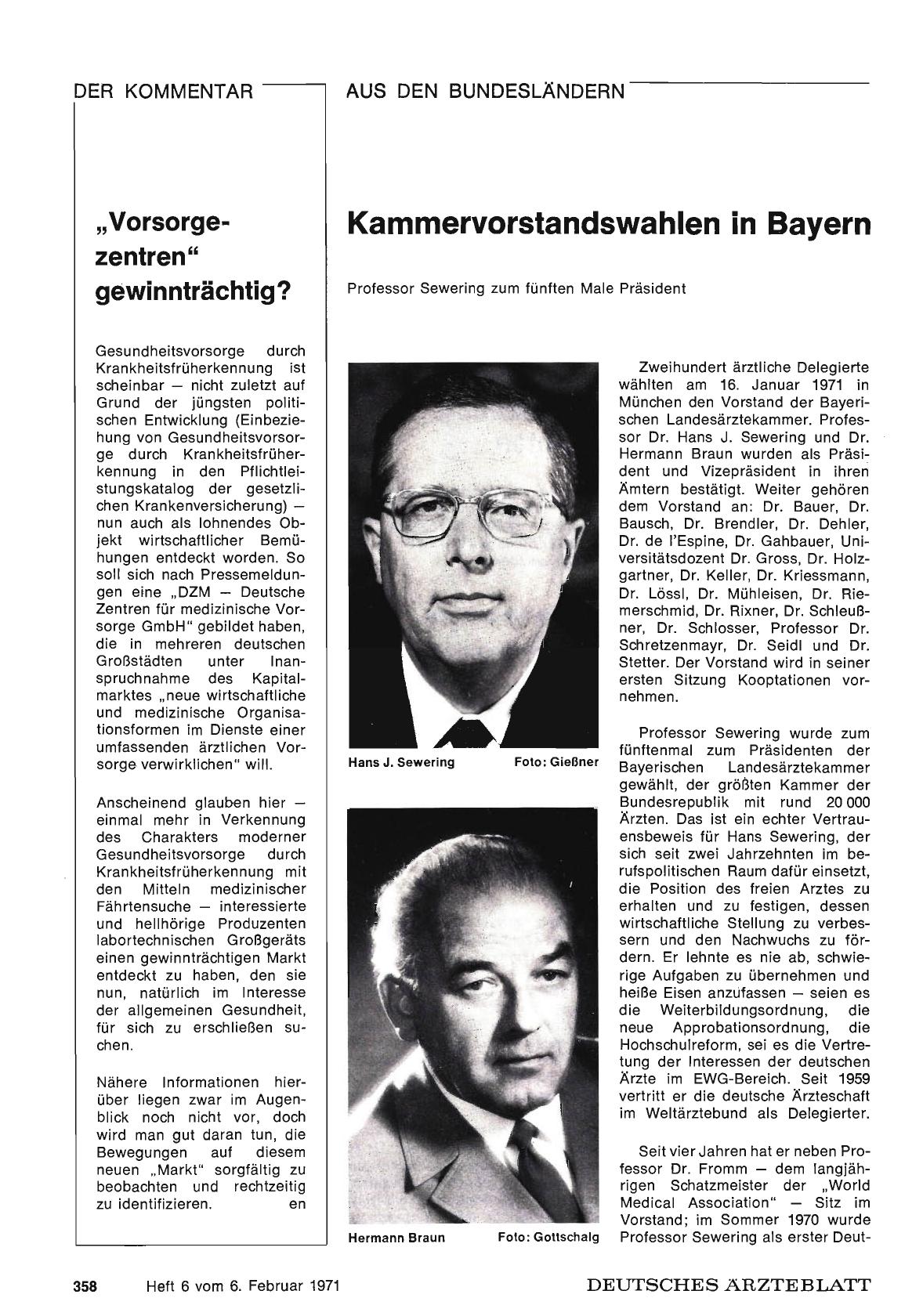 Vorschauseite 1: Kammervorstandswahlen in Bayern