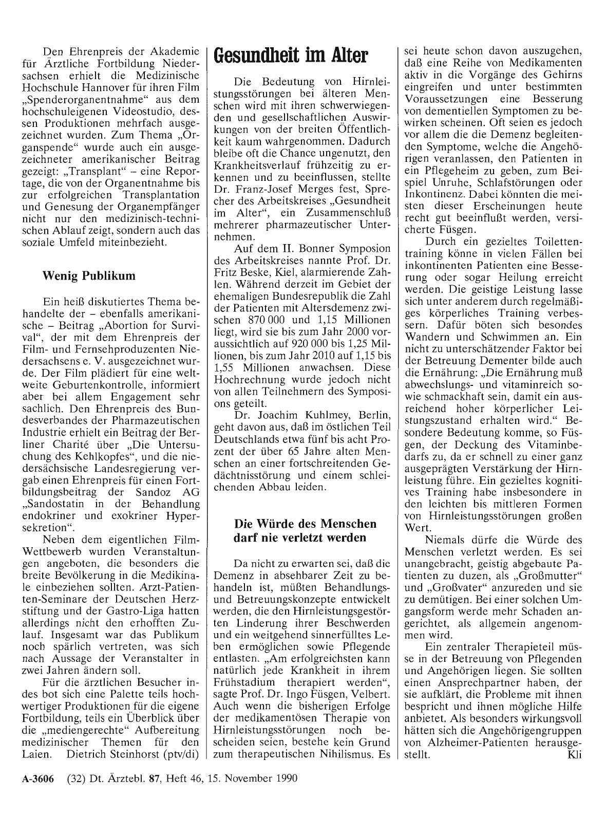 Vorschauseite 1: Gesundheit im Alter