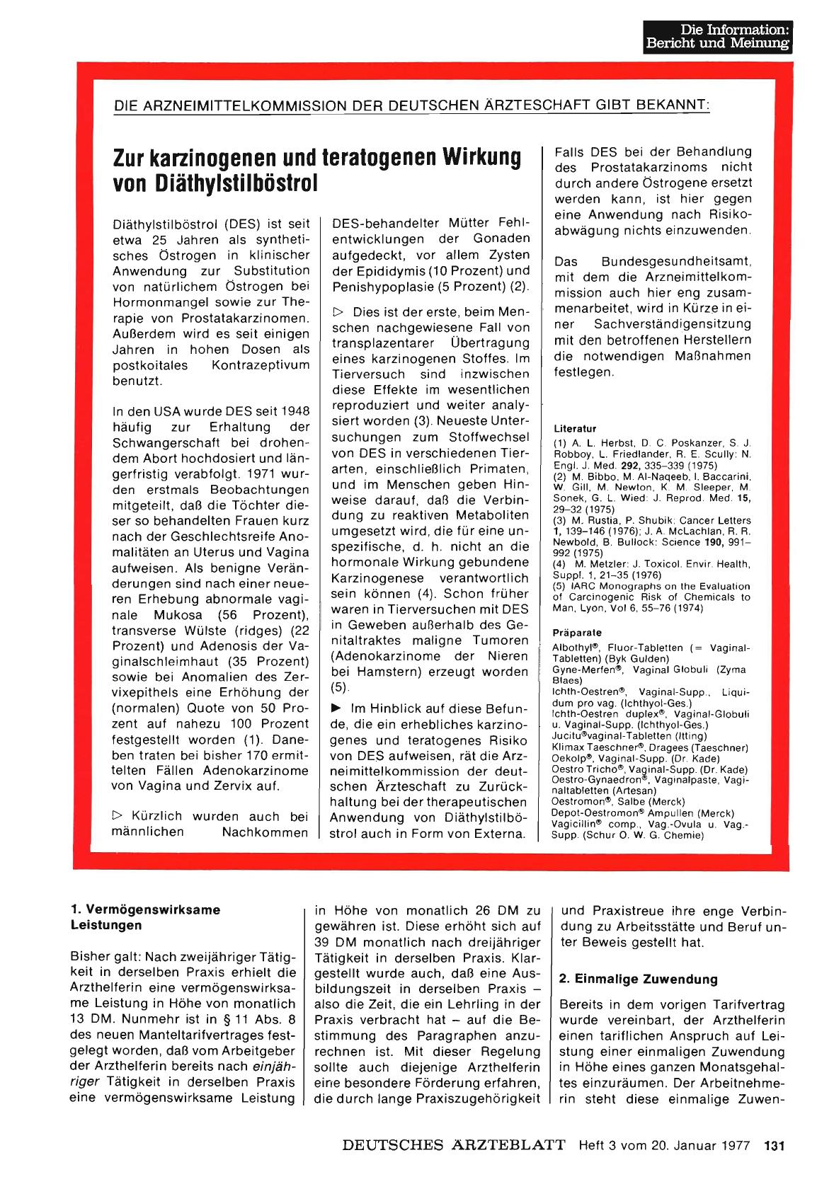Vorschauseite 1: Zur karzinogenen und teratogenen Wirkung von Diäthylstilböstrol