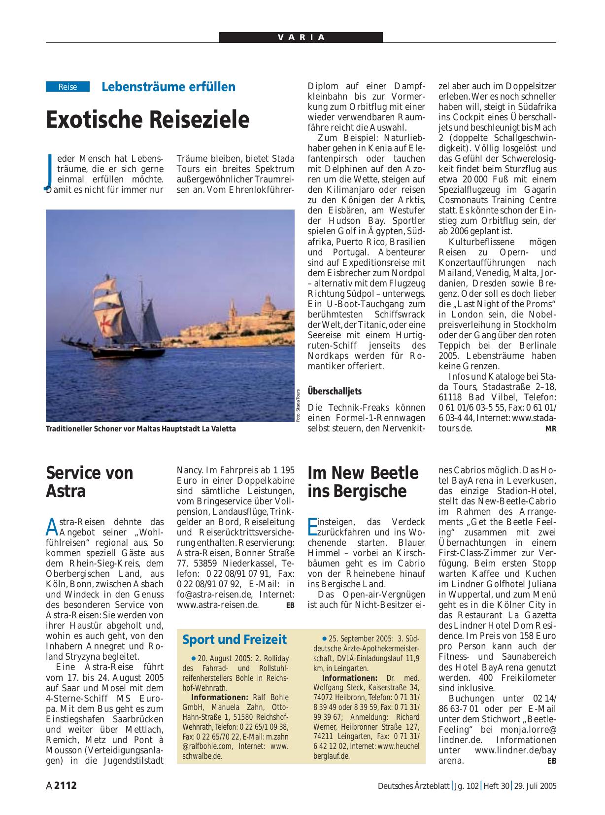 Vorschauseite 1: Lebensträume erfüllen: Exotische Reiseziele