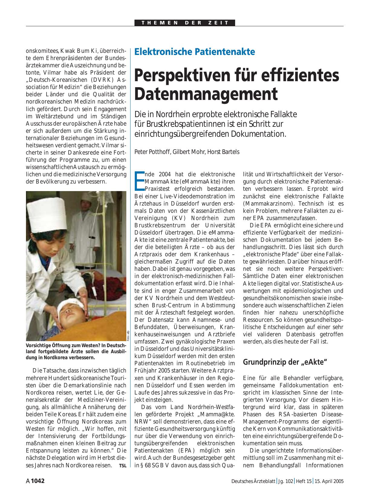 Vorschauseite 1: Elektronische Patientenakte: Perspektiven für effizientes Datenmanagement