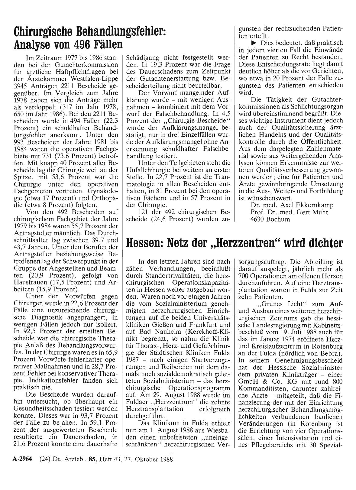 Vorschauseite 1: Chirurgische Behandlungsfehler: Analyse von 496 Fällen