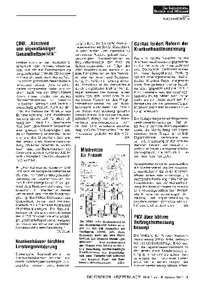 Vorschauseite 1: Krankenhäuser fürchten Leistungsminderung