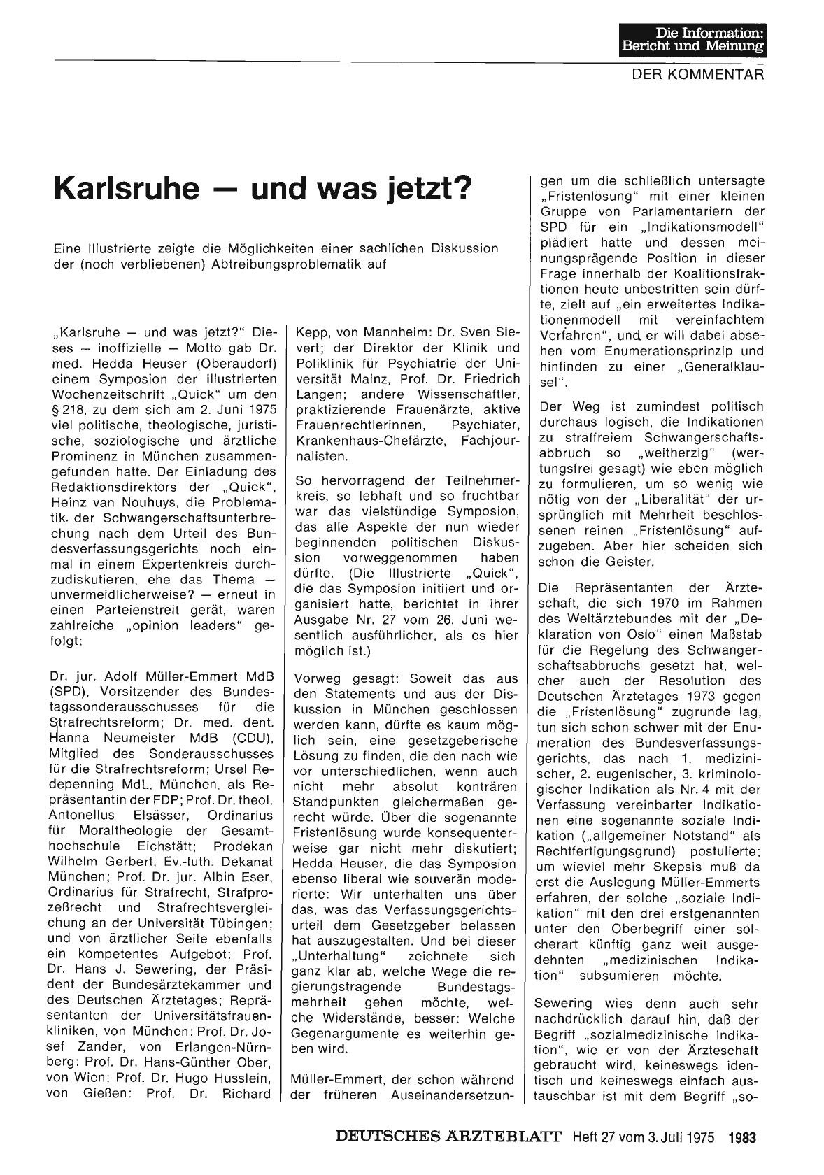 Vorschauseite 1: Karlsruhe — und was jetzt?