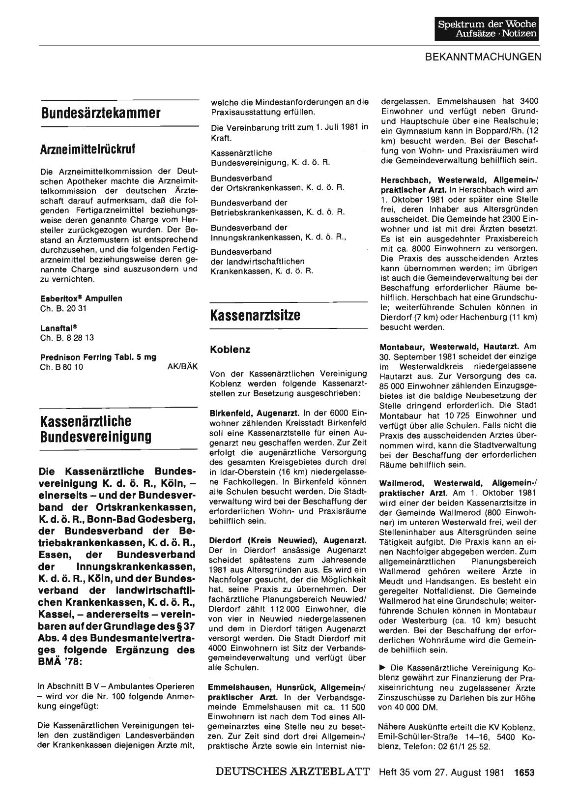 Vorschauseite 1: Kassenärztliche Bundesvereinigung