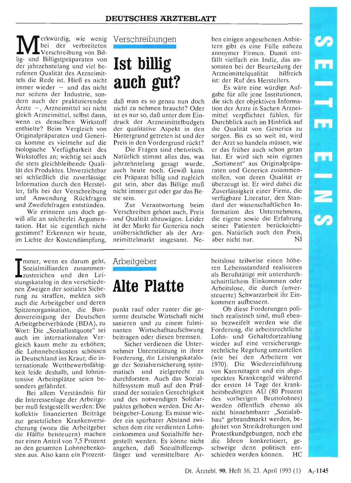 Vorschauseite 1: Verschreibungen: Ist billig auch gut?