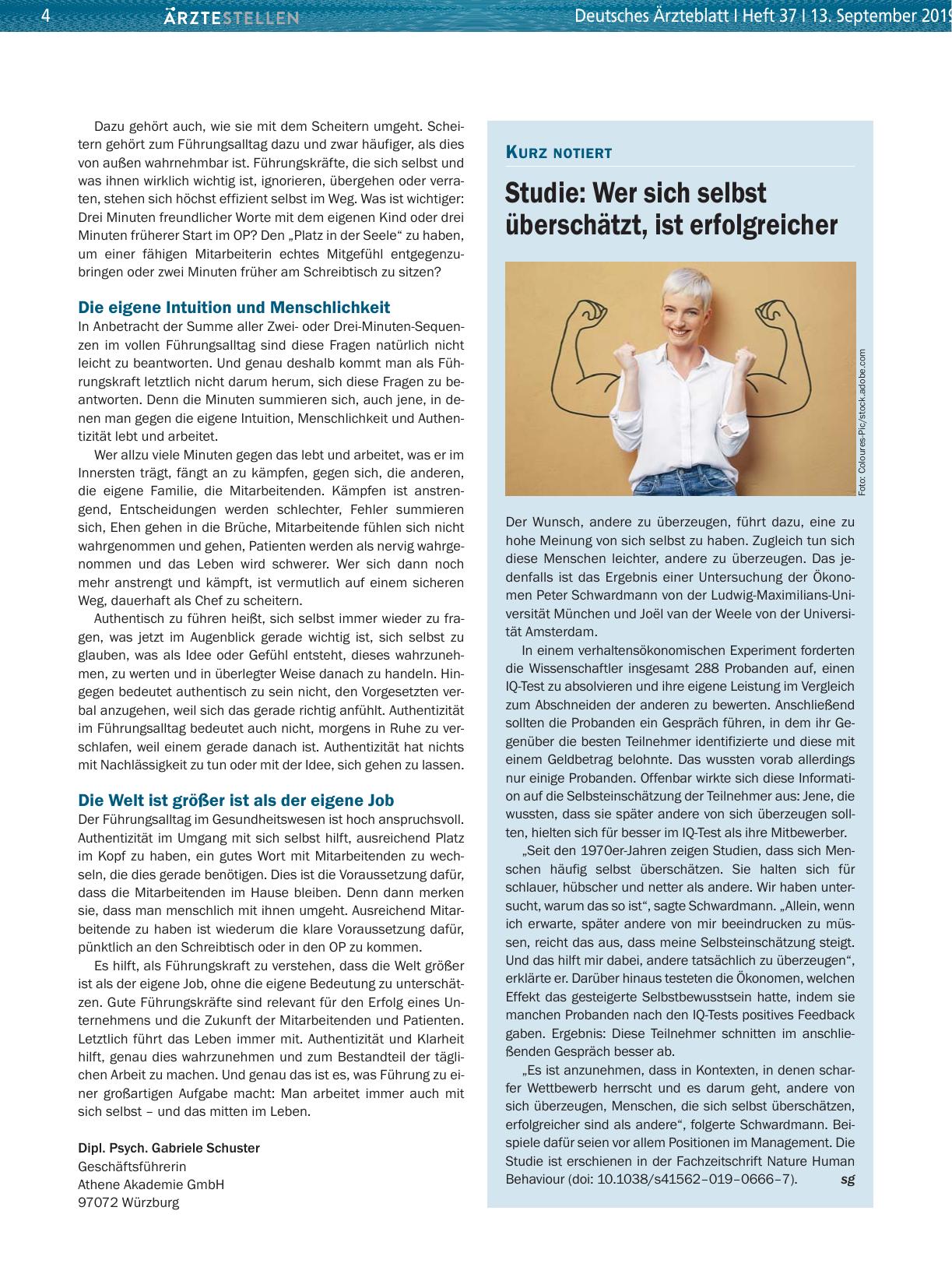 Vorschauseite 1: Studie: Wer sich selbst überschätzt, ist erfolgreicher