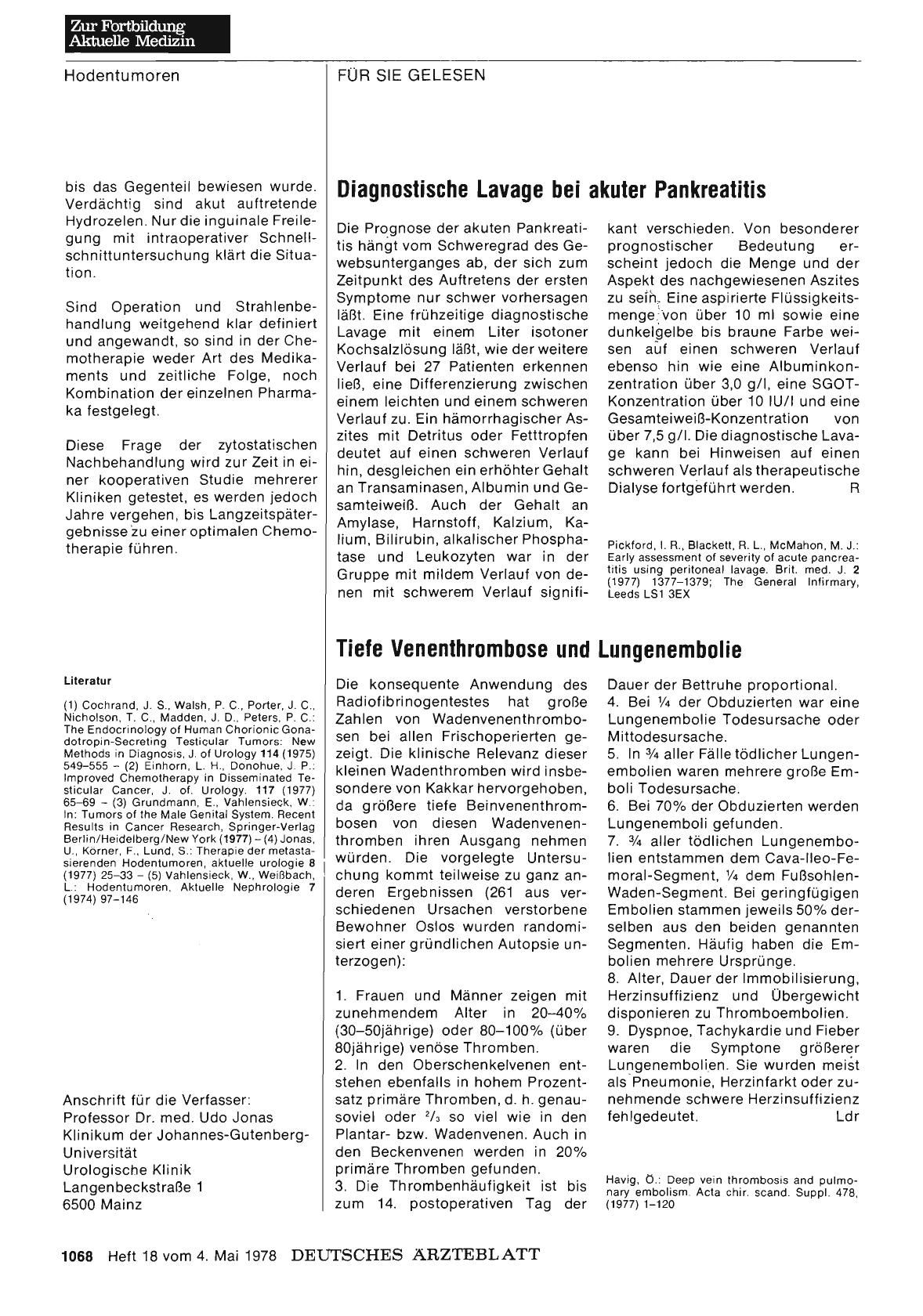 Vorschauseite 1: Tiefe Venenthrombose und Lungenembolie