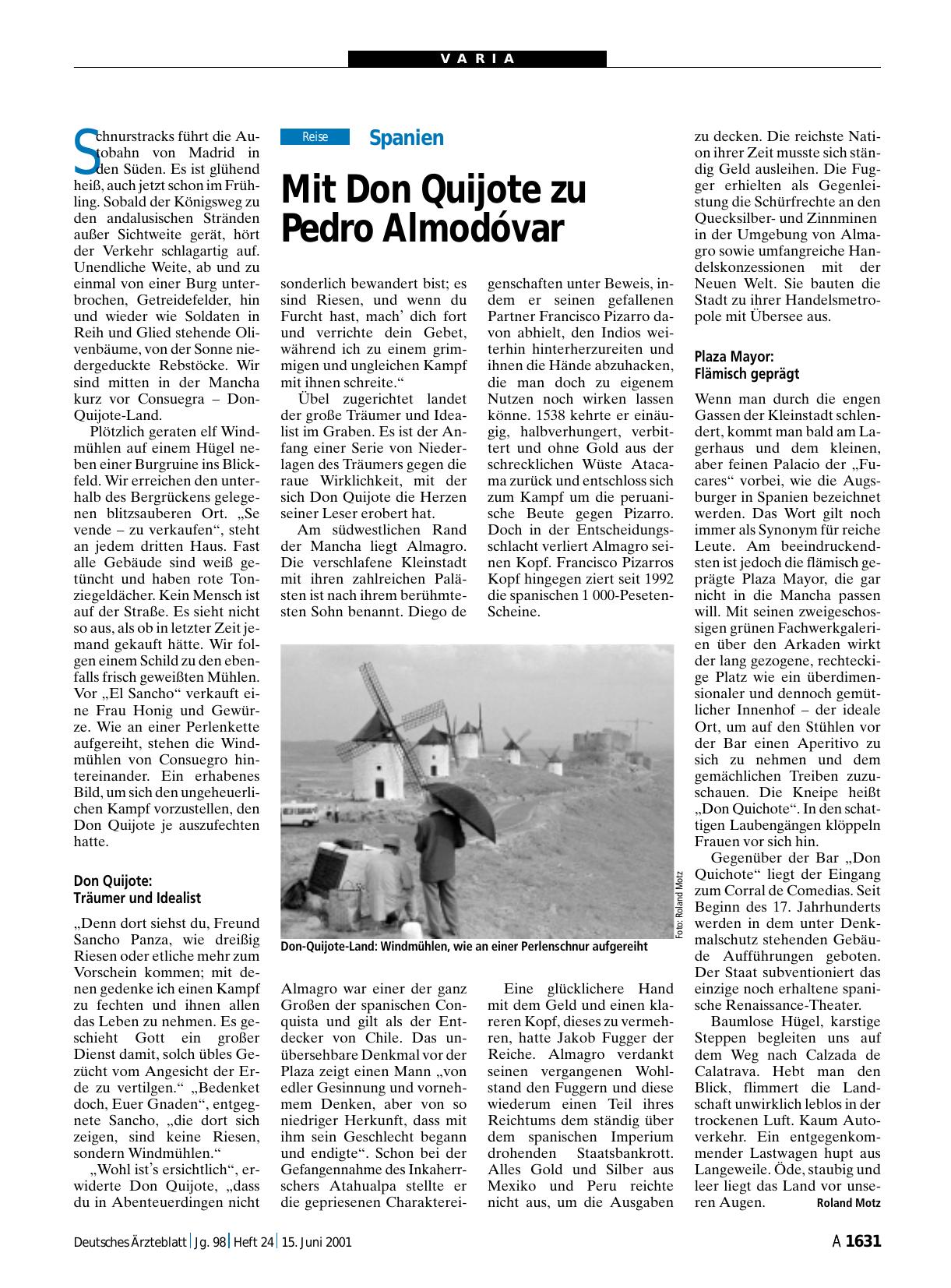 Vorschauseite 1: Spanien: Mit Don Quijote zu Pedro Almodóvar