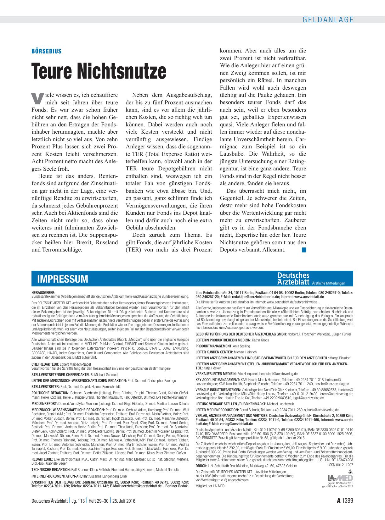 Vorschauseite 1: Börsebius: Teure Nichtsnutze