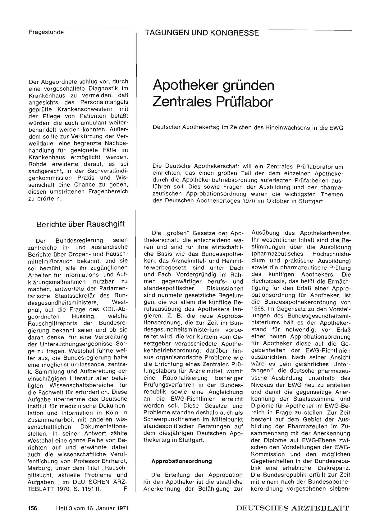 Vorschauseite 1: Apotheker gründen Zentrales Prüflabor