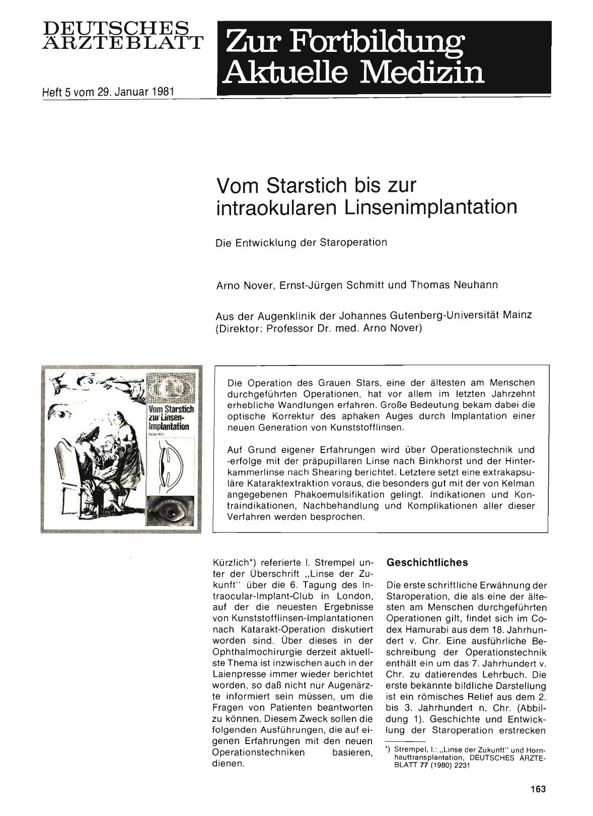 Vorschauseite 1: Vom Starstich bis zur intraokularen Linsenimplantation