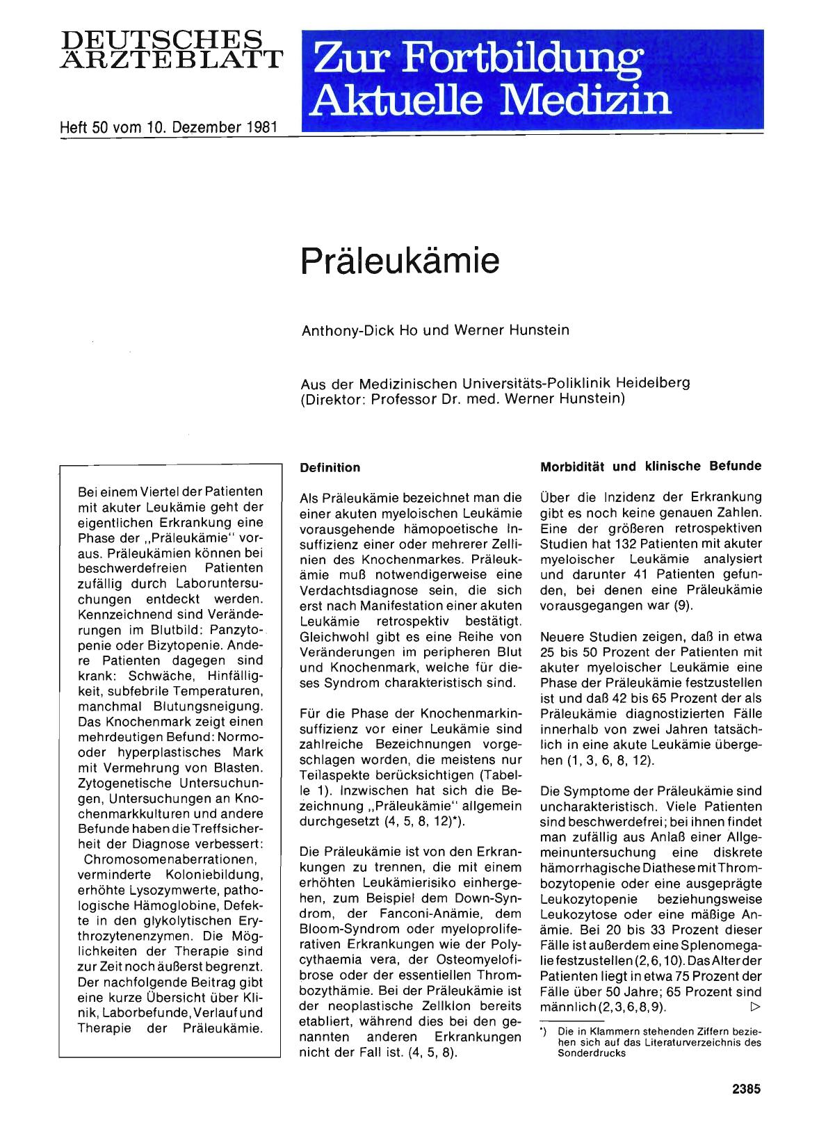 Vorschauseite 1: Präleukämie