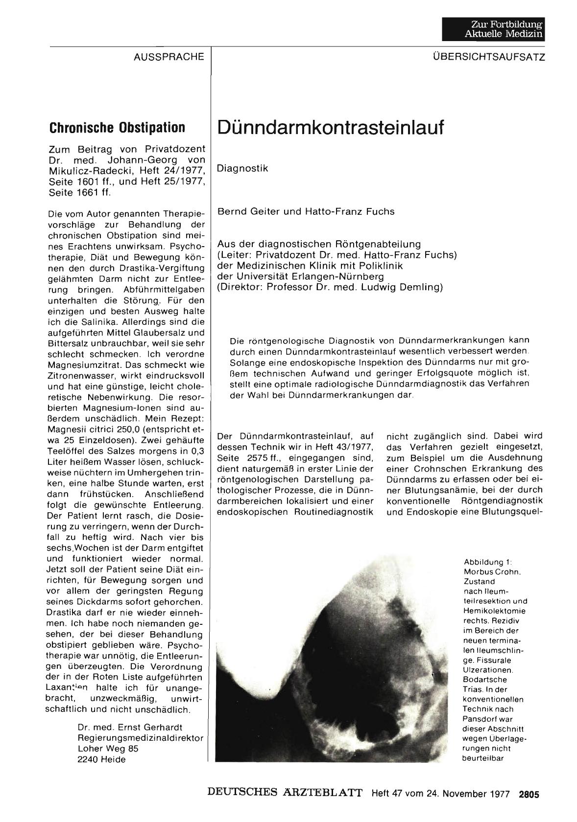 Vorschauseite 1: Dünndarmkontrasteinlauf: Diagnostik
