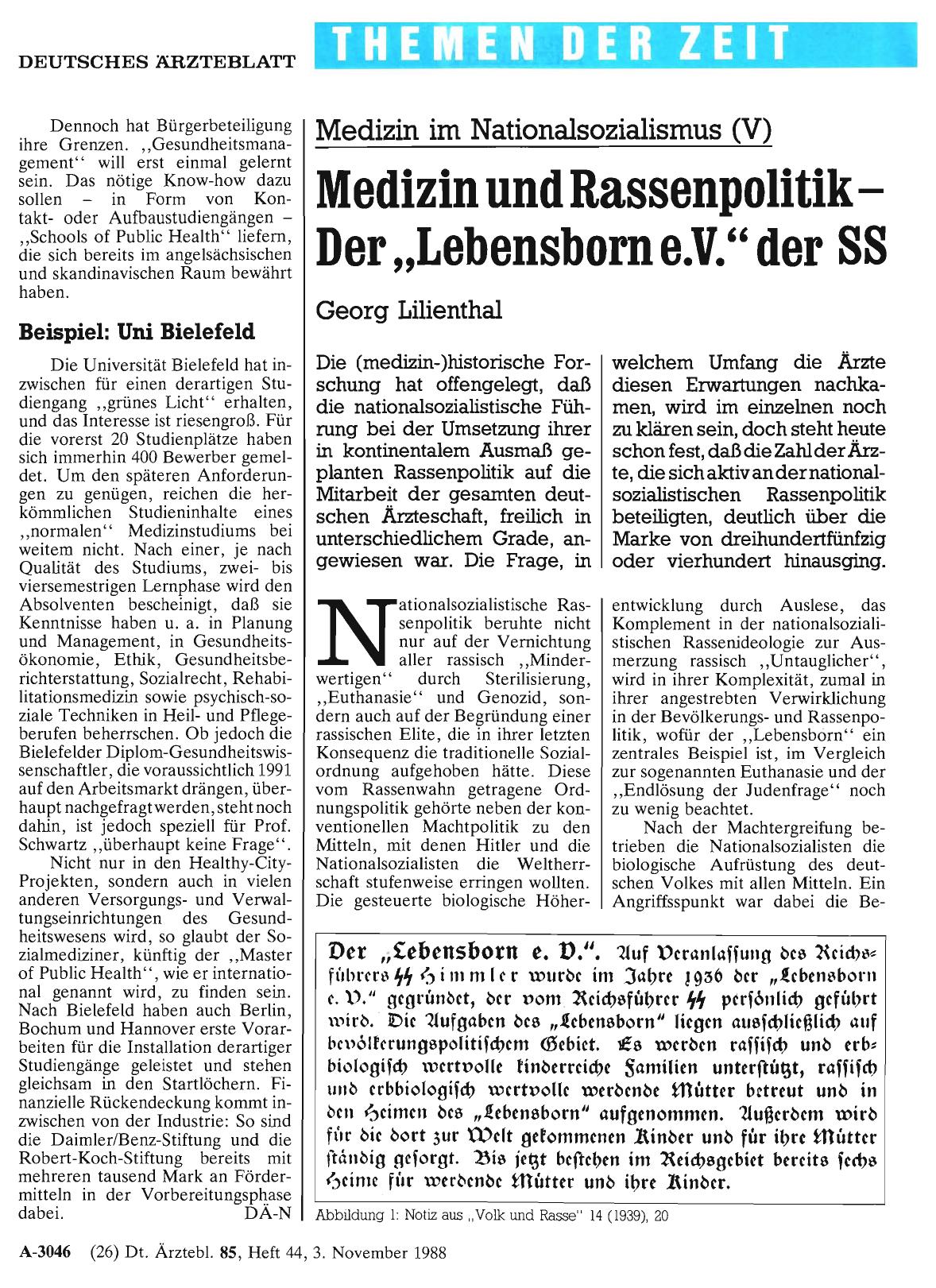 Vorschauseite 1: Medizin und Rassenpolitik – Der „Lebensborn e. V. “ der SS