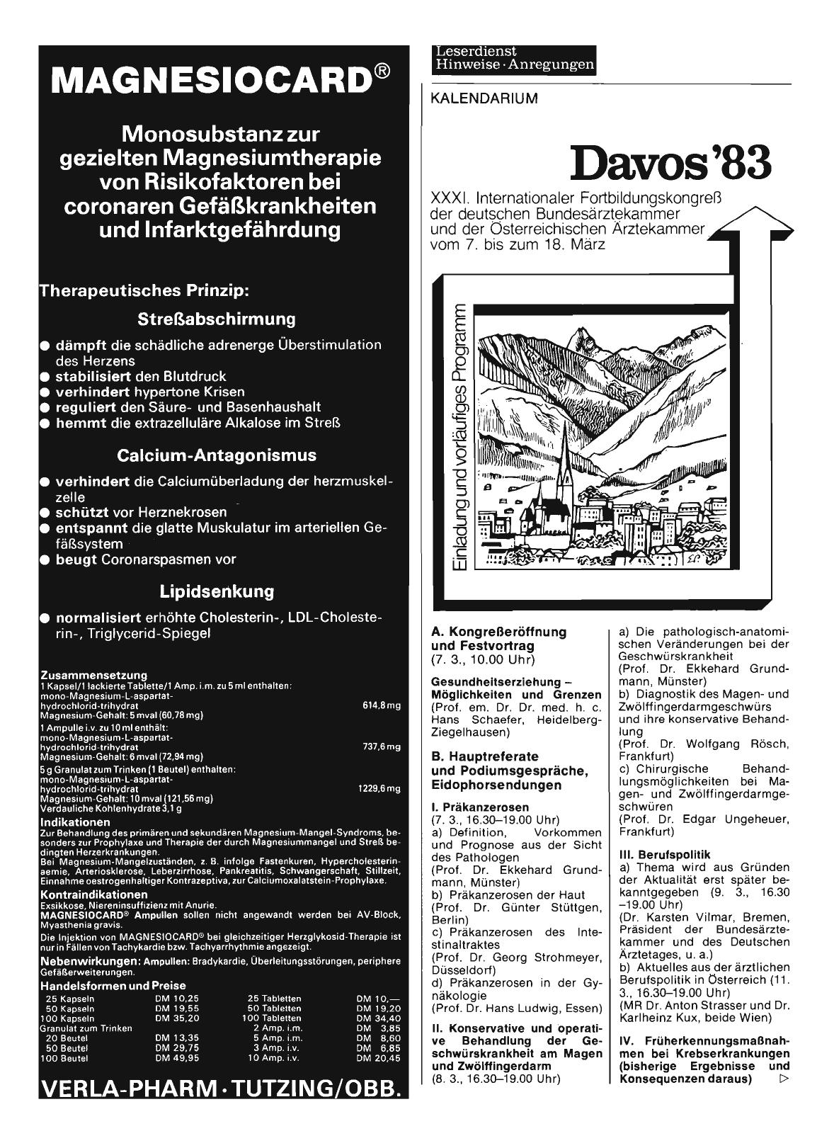 Vorschauseite 1: Davos'83