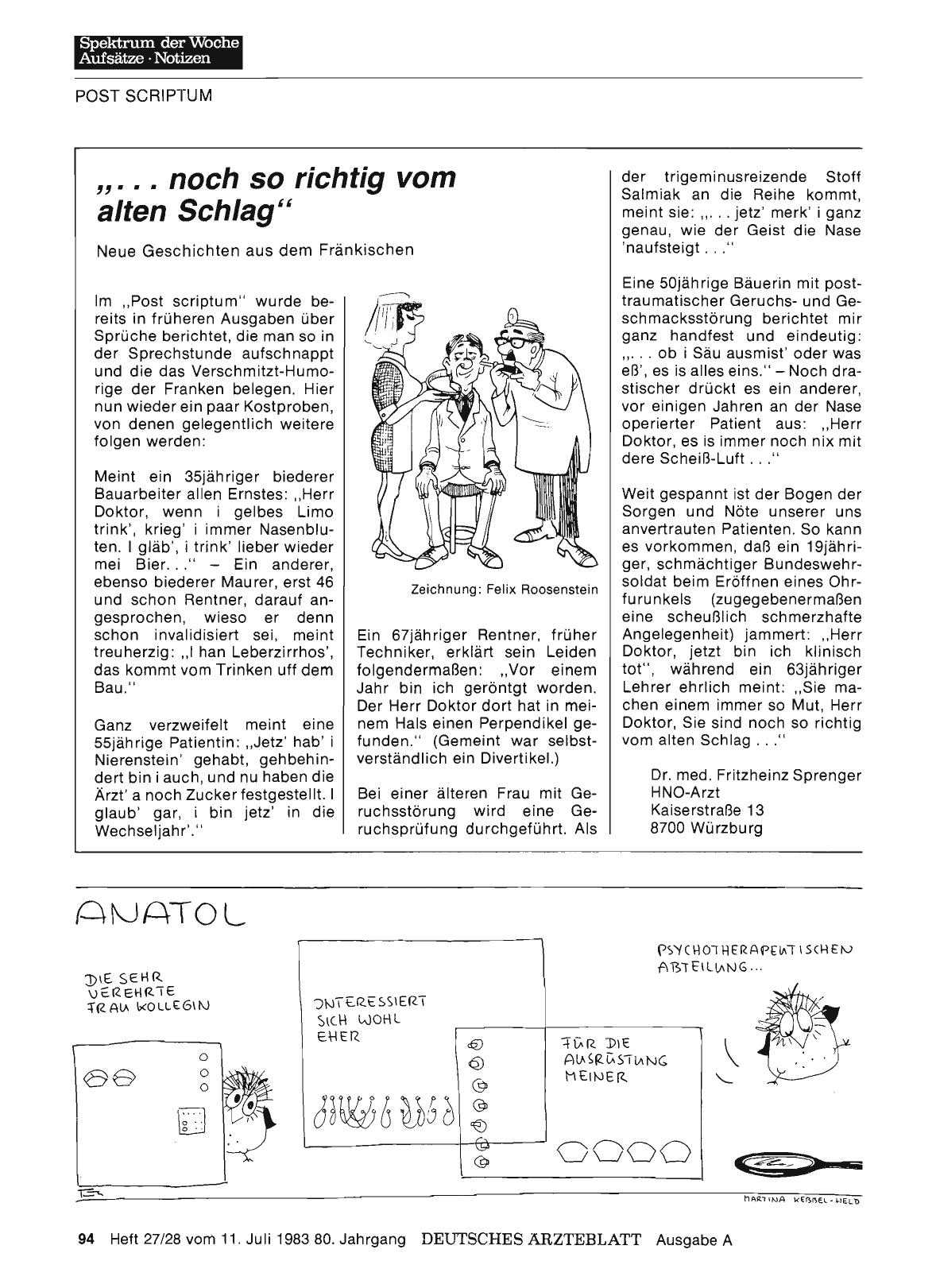 Vorschauseite 1: „. .. noch so richtig vom alten Schlag„ — Neue Geschichten aus dem Fränkischen