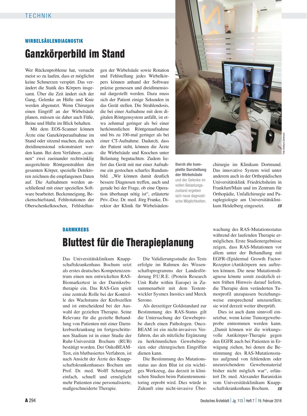 Vorschauseite 1: Darmkrebs: Bluttest für die Therapieplanung