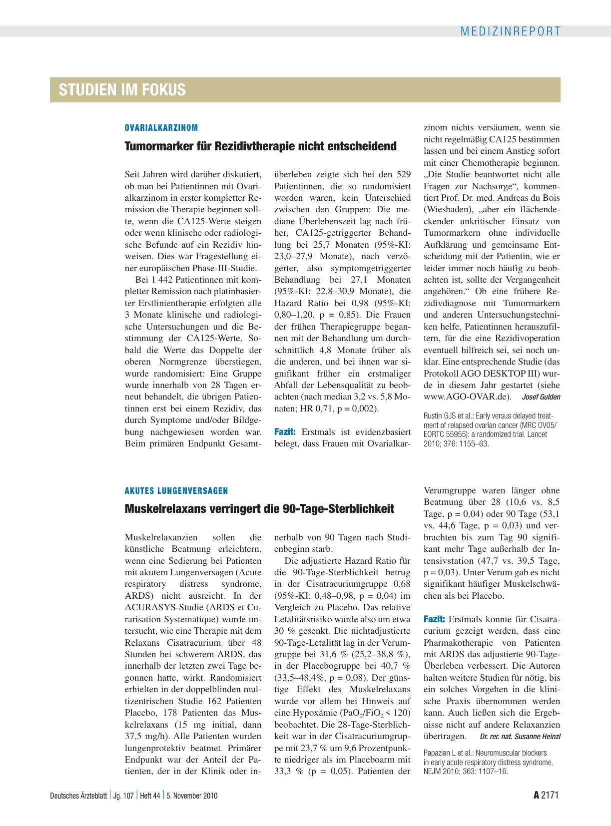 Vorschauseite 1: Akutes Lungenversagen: Muskelrelaxans verringert die 90-Tage-Sterblichkeit