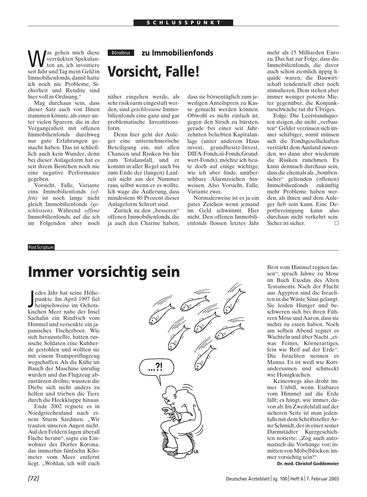 Vorschauseite 1: Immer vorsichtig sein