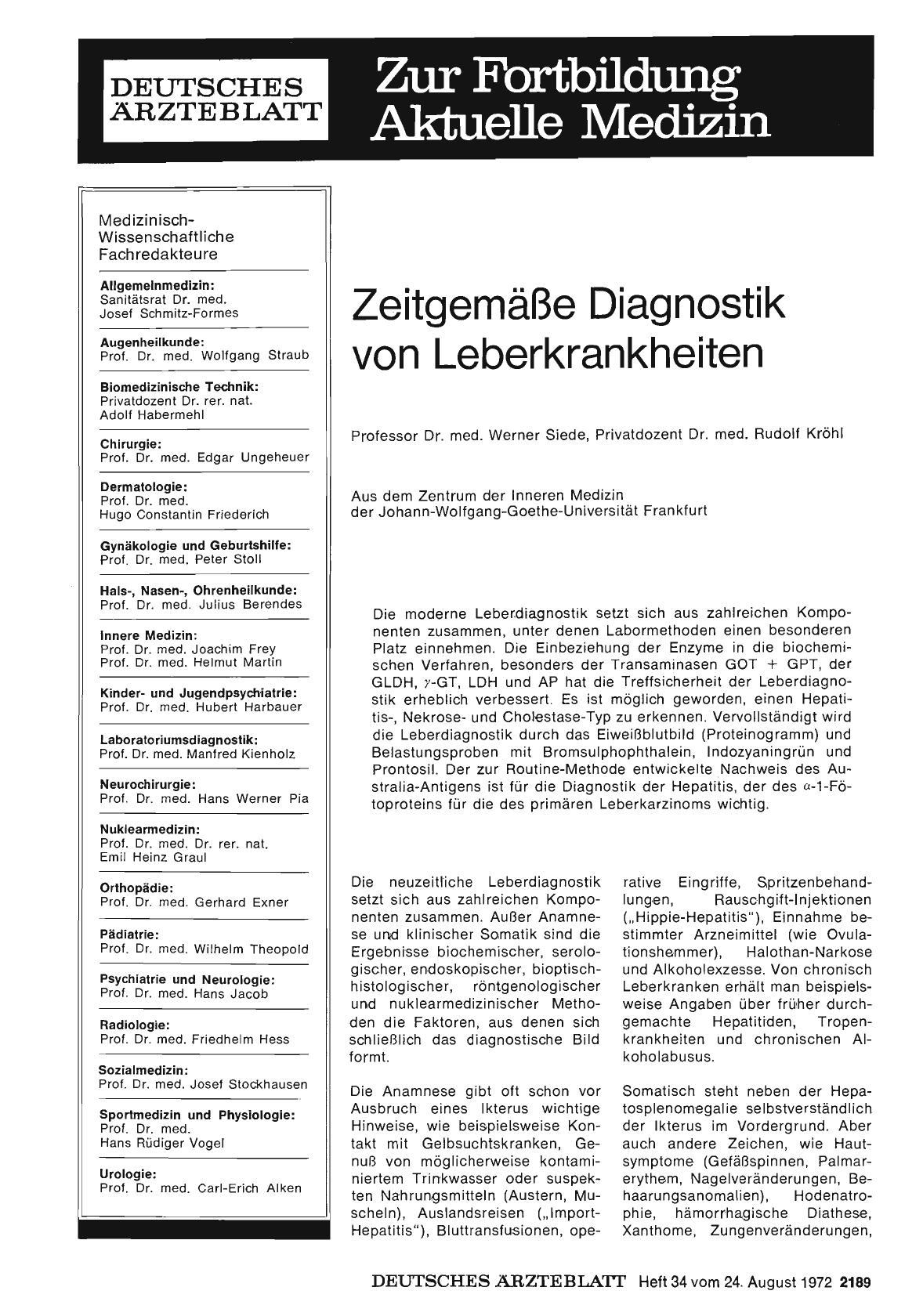 Vorschauseite 1: Zeitgemäße Diagnostik von Leberkrankheiten