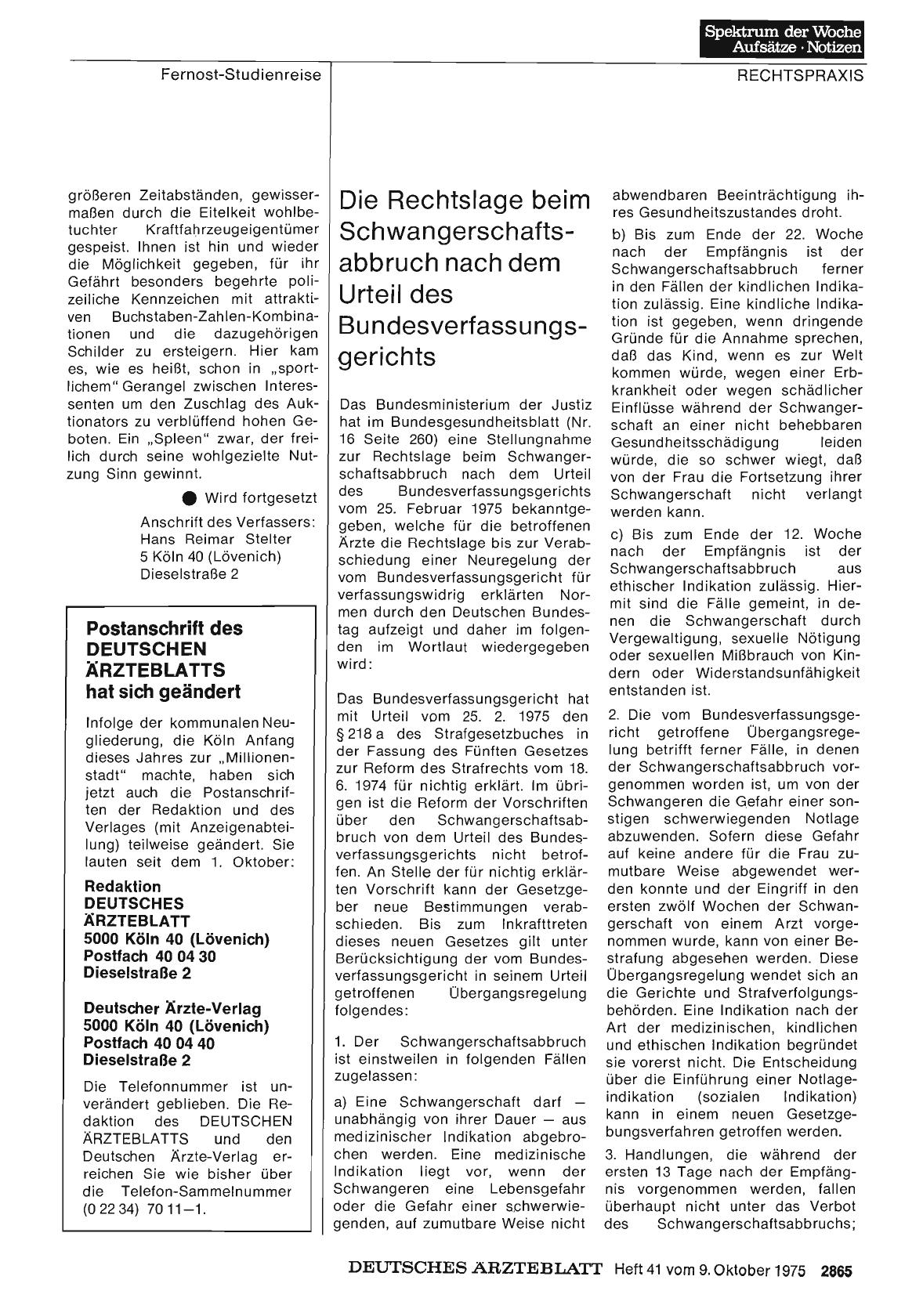 Vorschauseite 1: Die Rechtslage beim Schwangerschaftsabbruch nach dem Urteil des Bundesverfassungsgerichts
