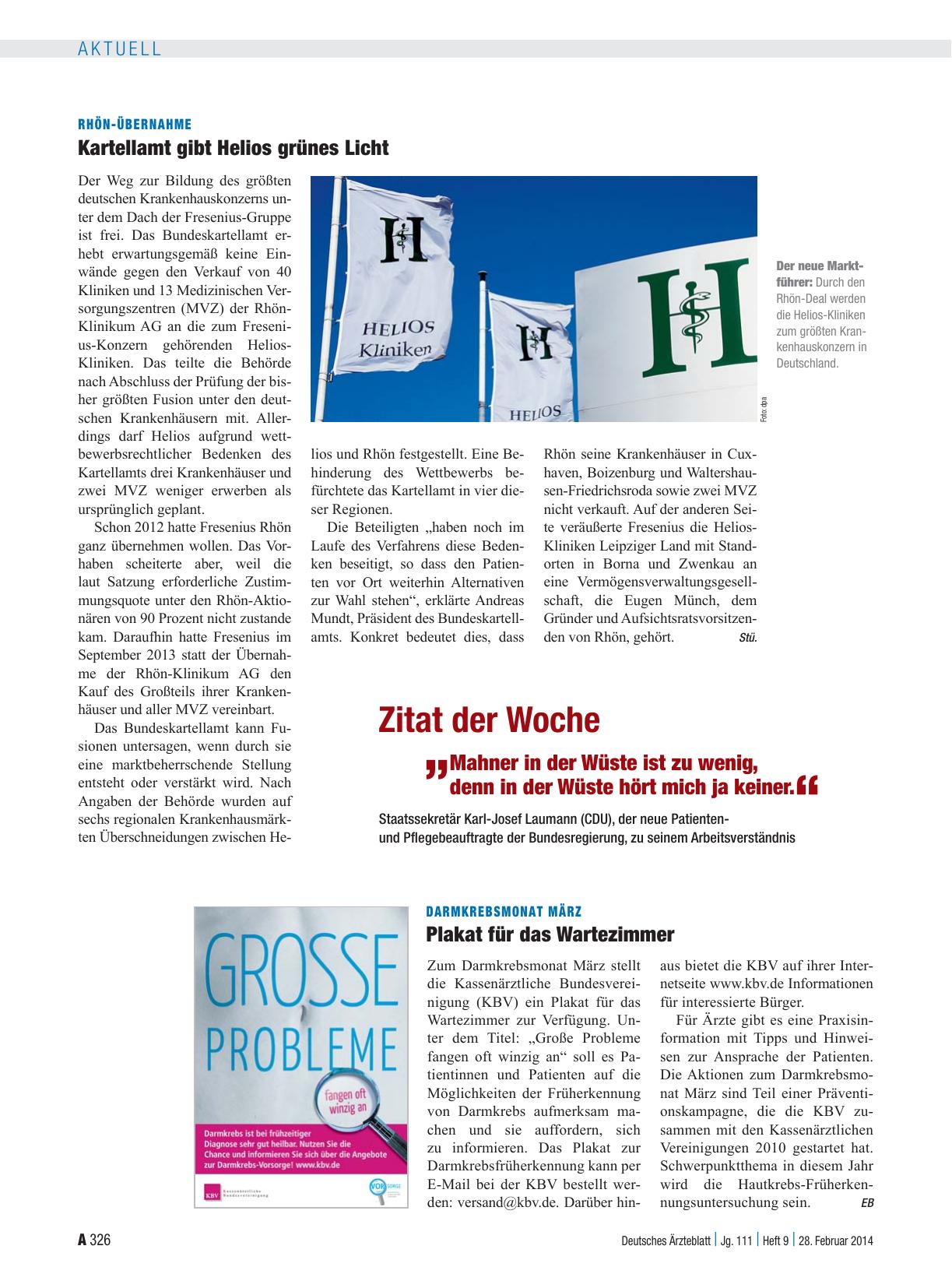 Vorschauseite 1: Darmkrebsmonat März: Plakat für das Wartezimmer