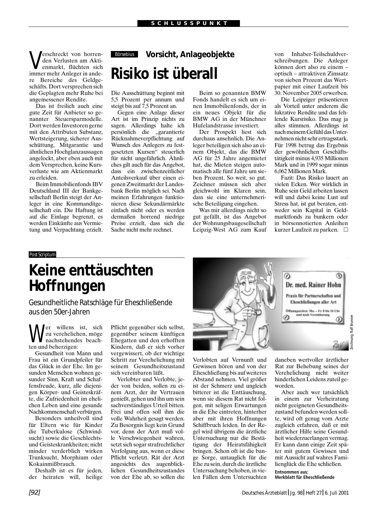 Vorschauseite 1: Vorsicht, Anlageobjekte: Risiko ist überall