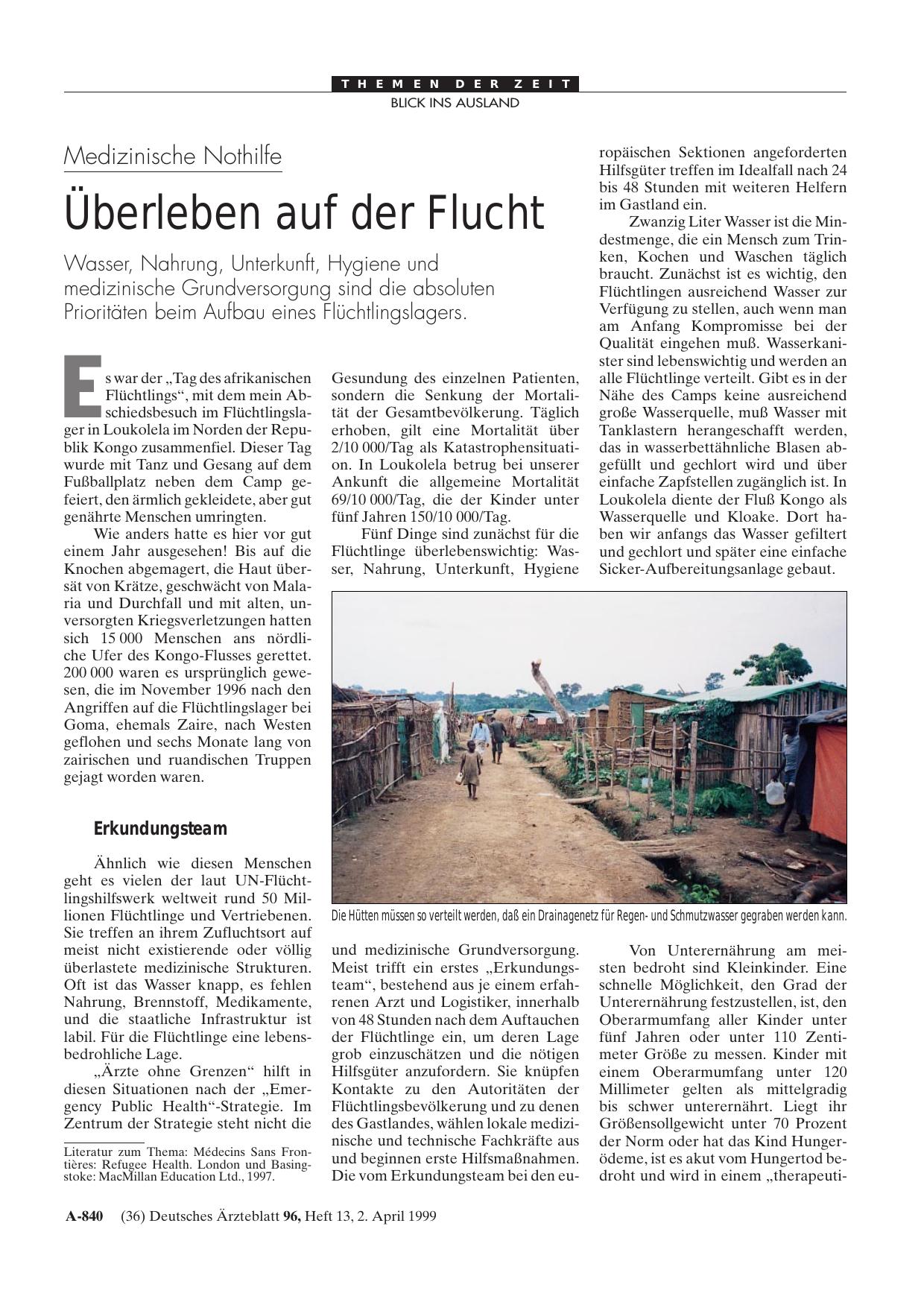 Vorschauseite 1: Medizinische Nothilfe: Überleben auf der Flucht