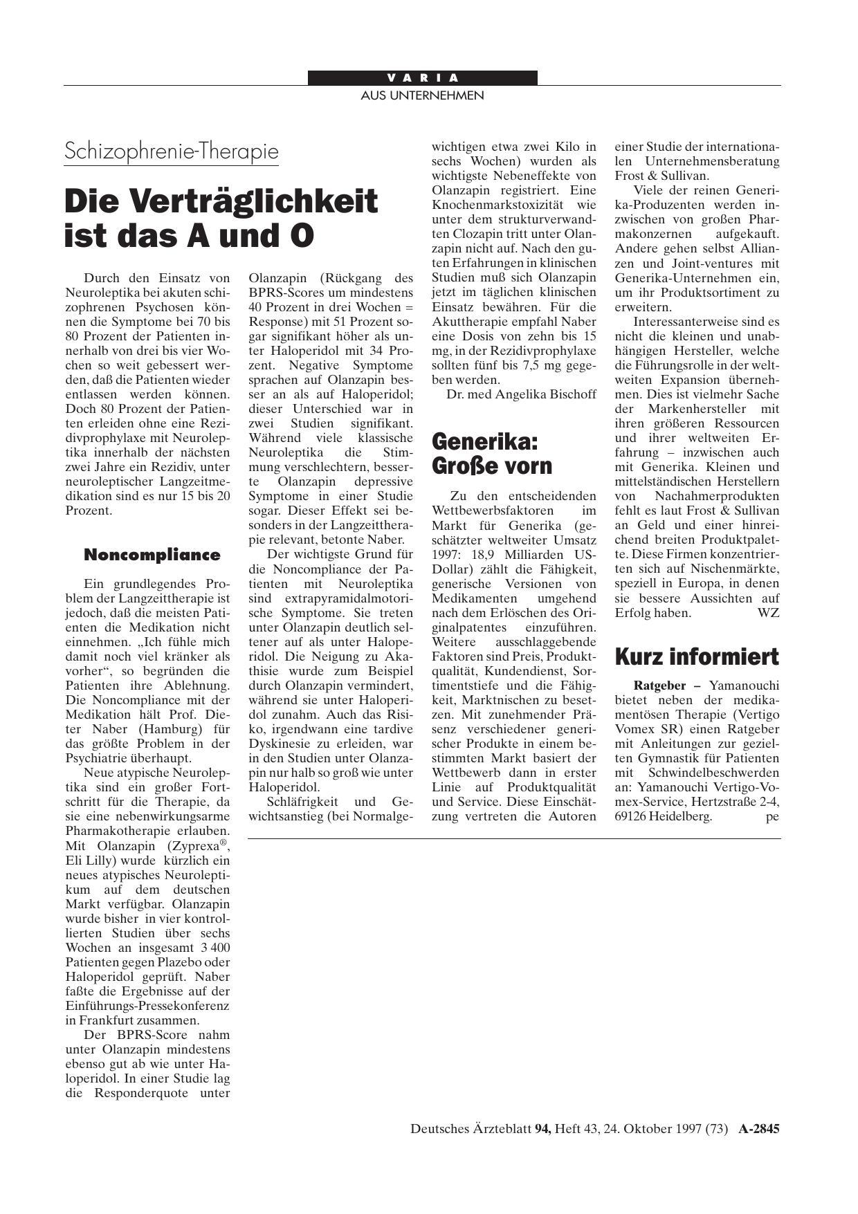 Vorschauseite 1: Kurz informiert
