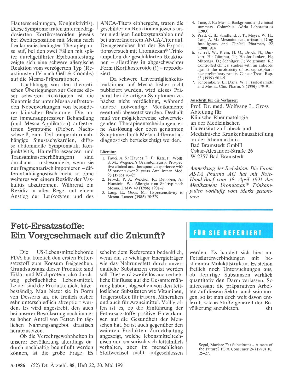 Vorschauseite 1: Fett-Ersatzstoffe: Ein Vorgeschmack auf die Zukunft?