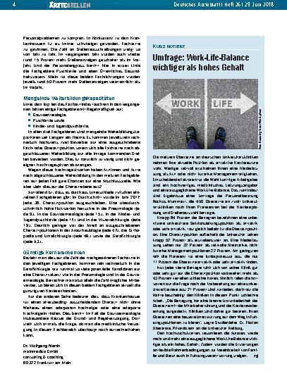 Vorschauseite 1: Umfrage: Work-Life-Balance wichtiger als hohes Gehalt