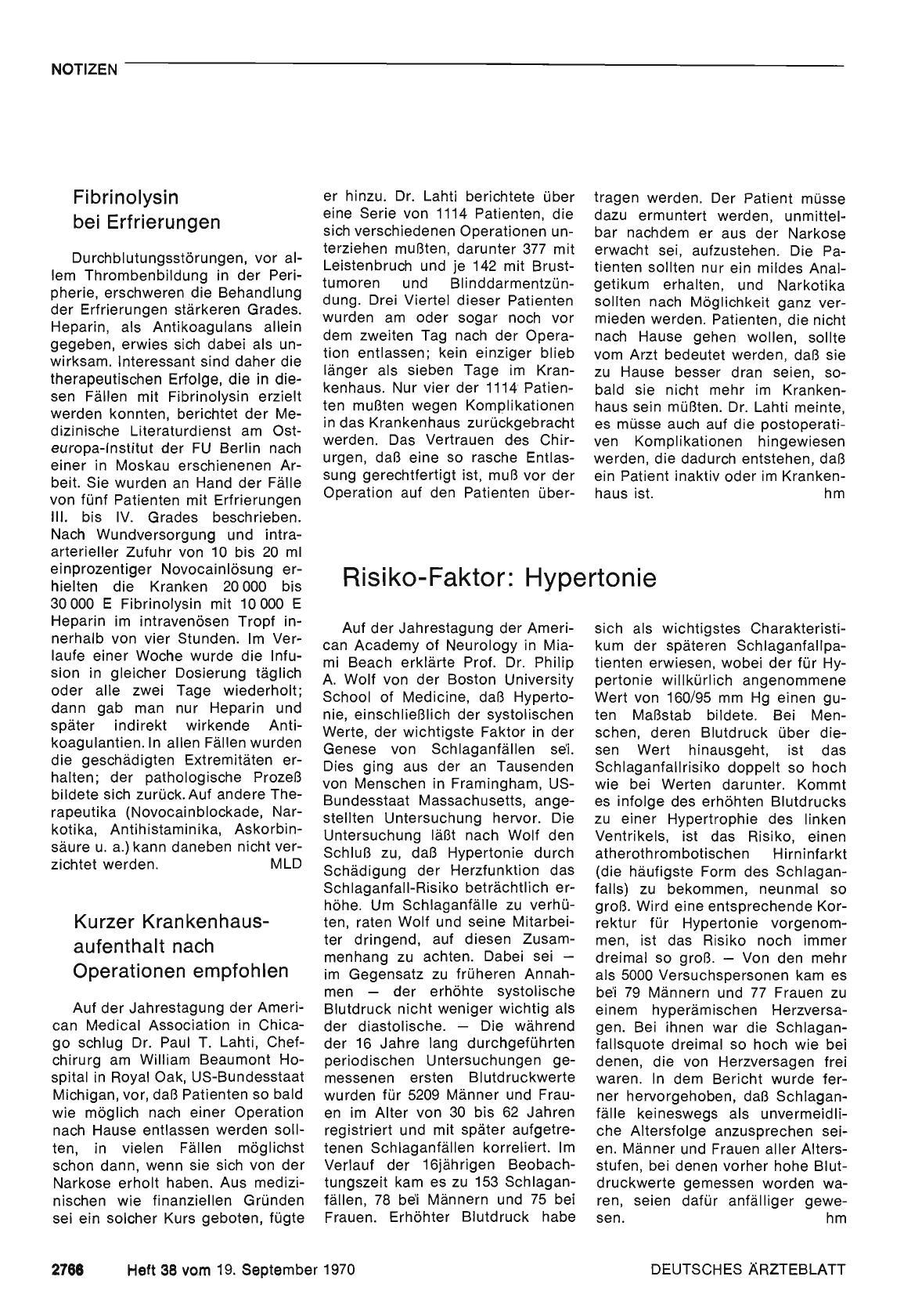 Vorschauseite 1: Fibrinolysin bei Erfrierungen