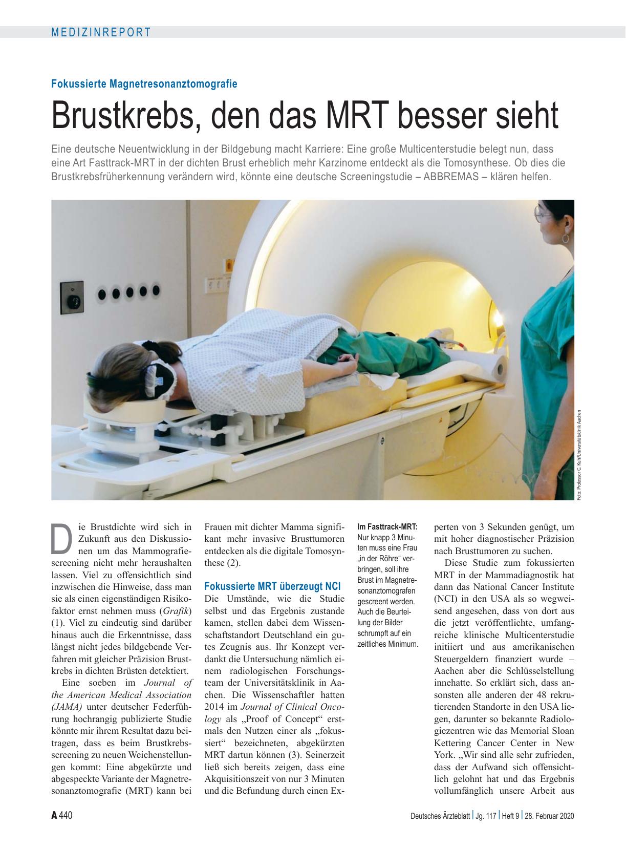 Vorschauseite 1: Fokussierte Magnetresonanztomografie: Brustkrebs, den das MRT besser sieht