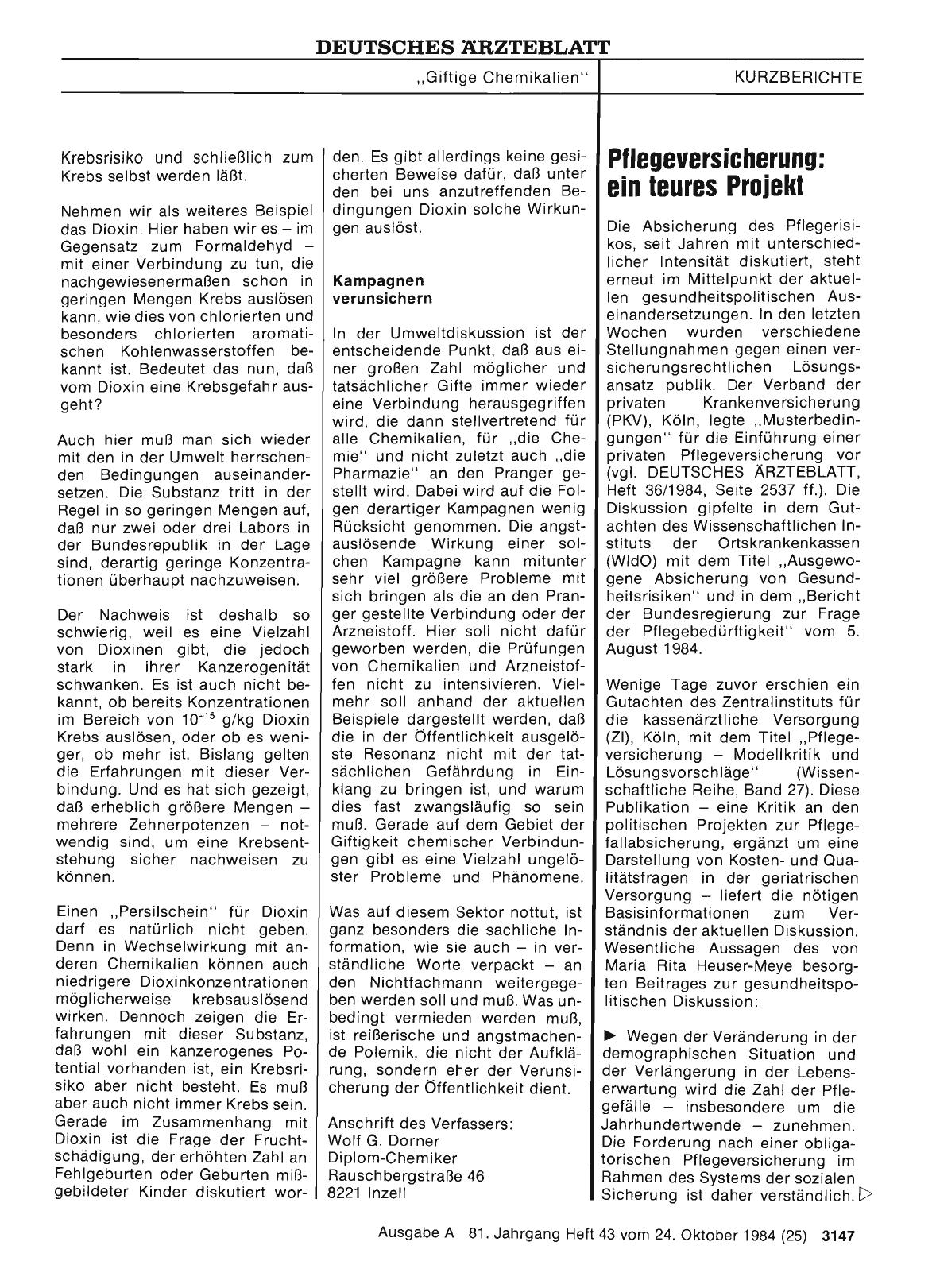 Vorschauseite 1: Pflegeversicherung: ein teures Projekt