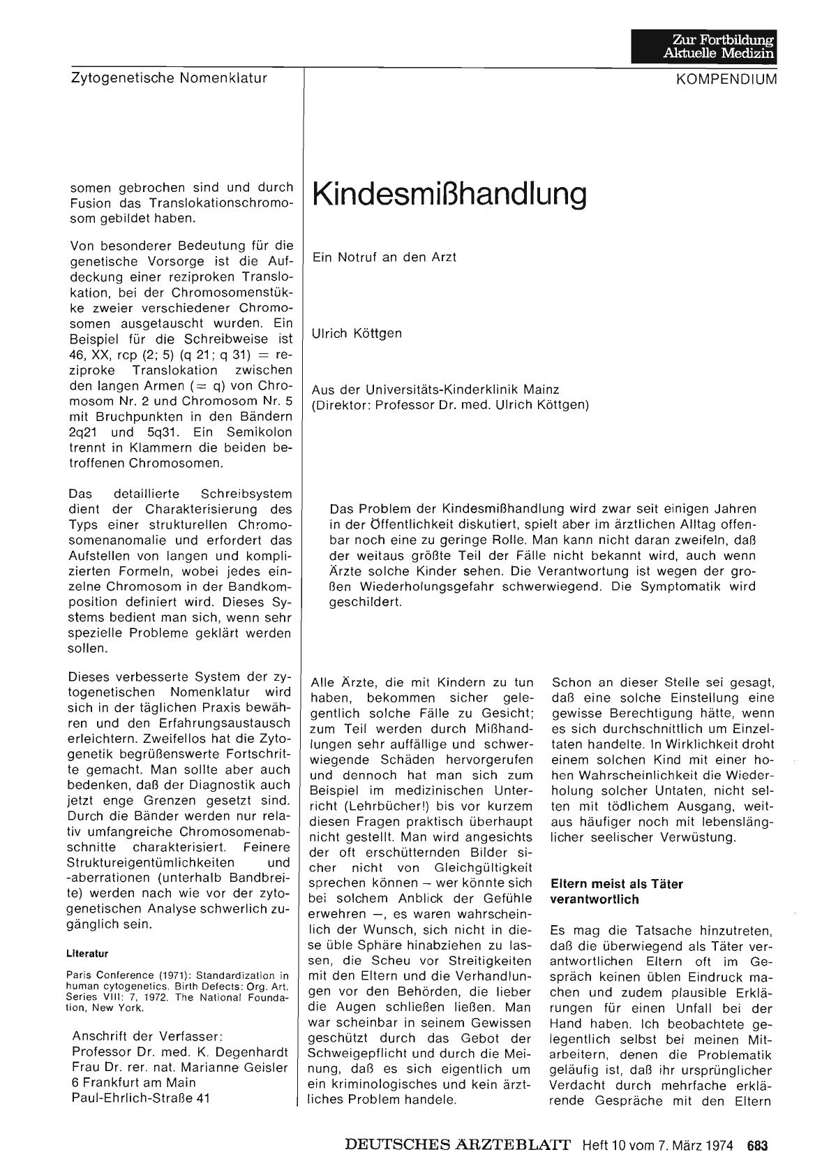 Vorschauseite 1: Kindesmißhandlung