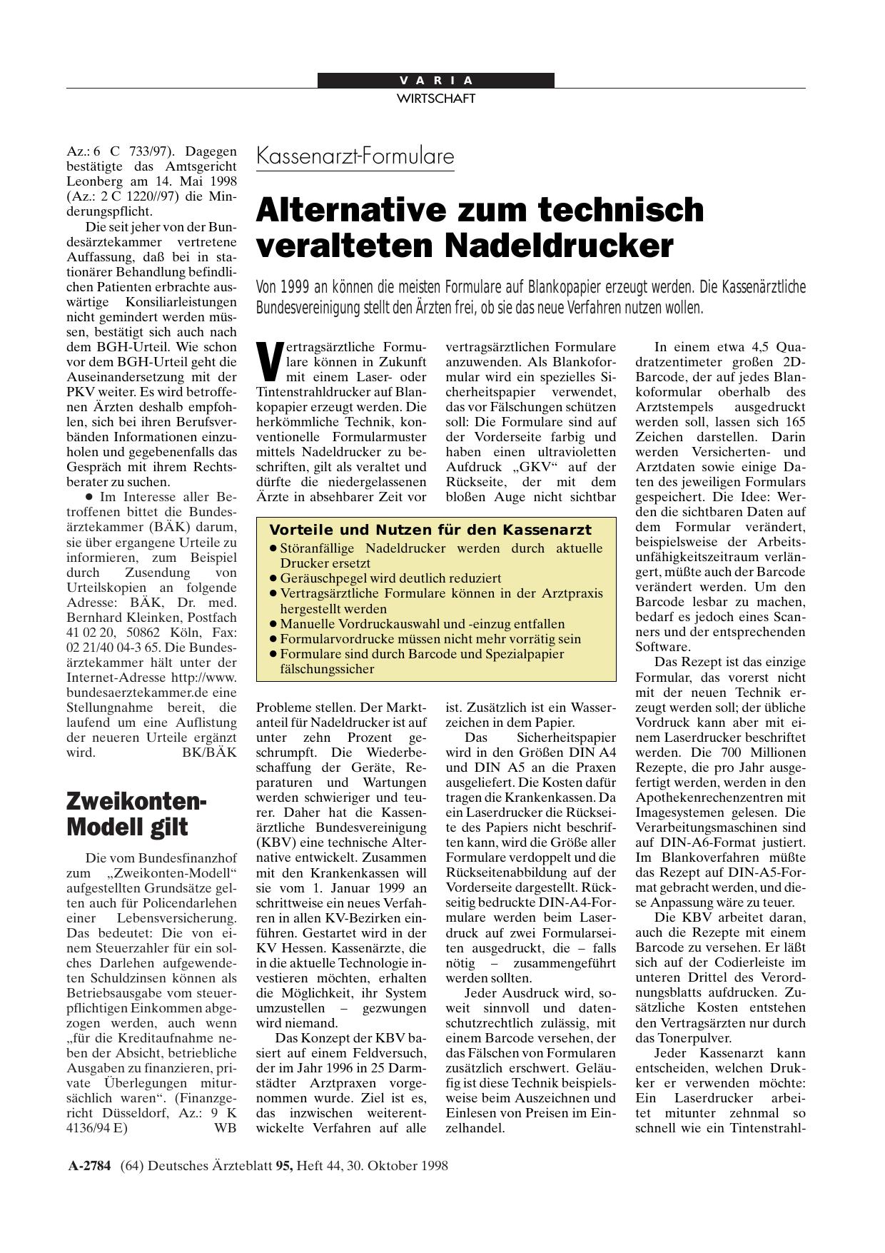 Vorschauseite 1: Zweikonten-Modell gilt