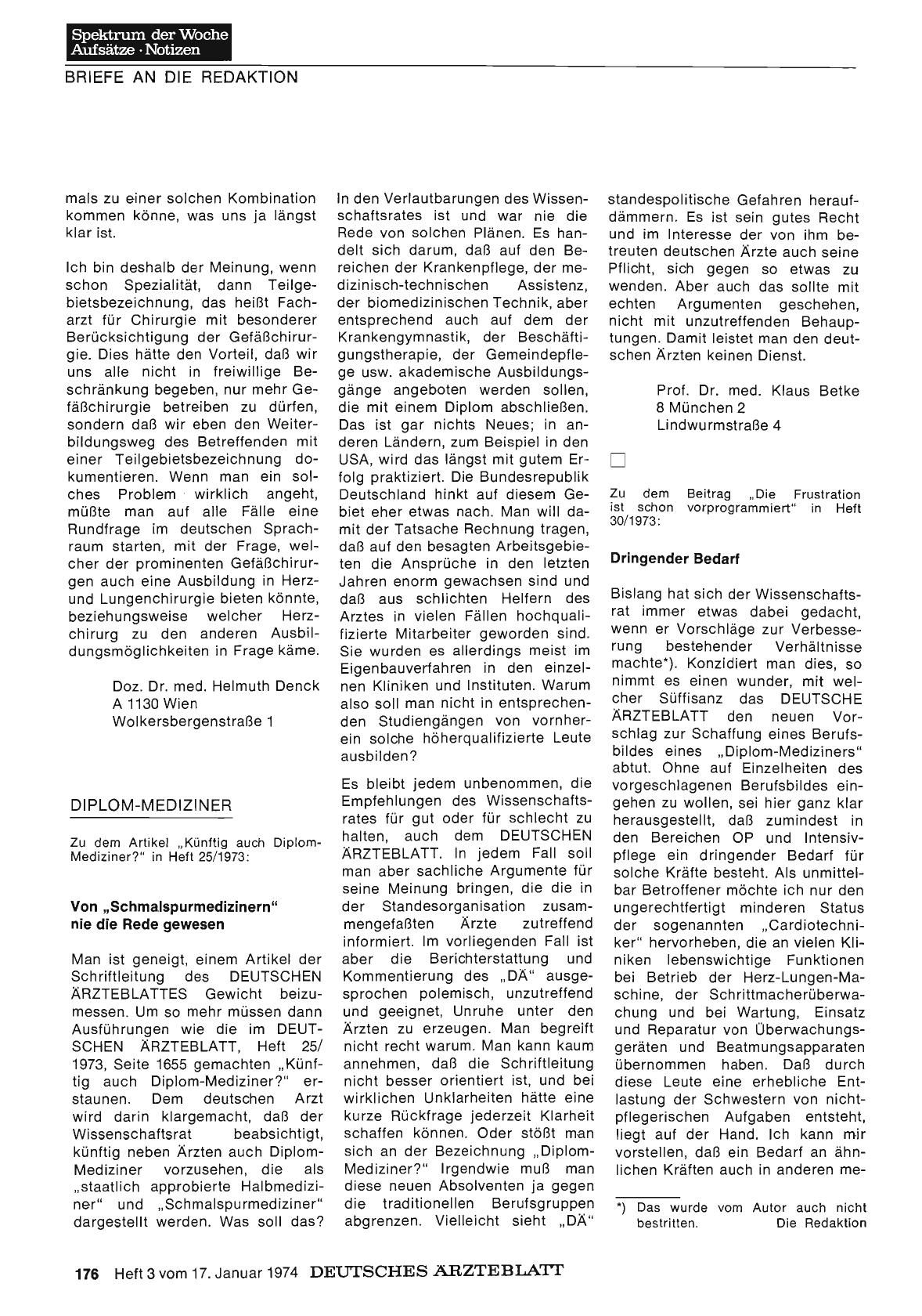 Vorschauseite 1: Diplom-Mediziner: Dringender Bedarf