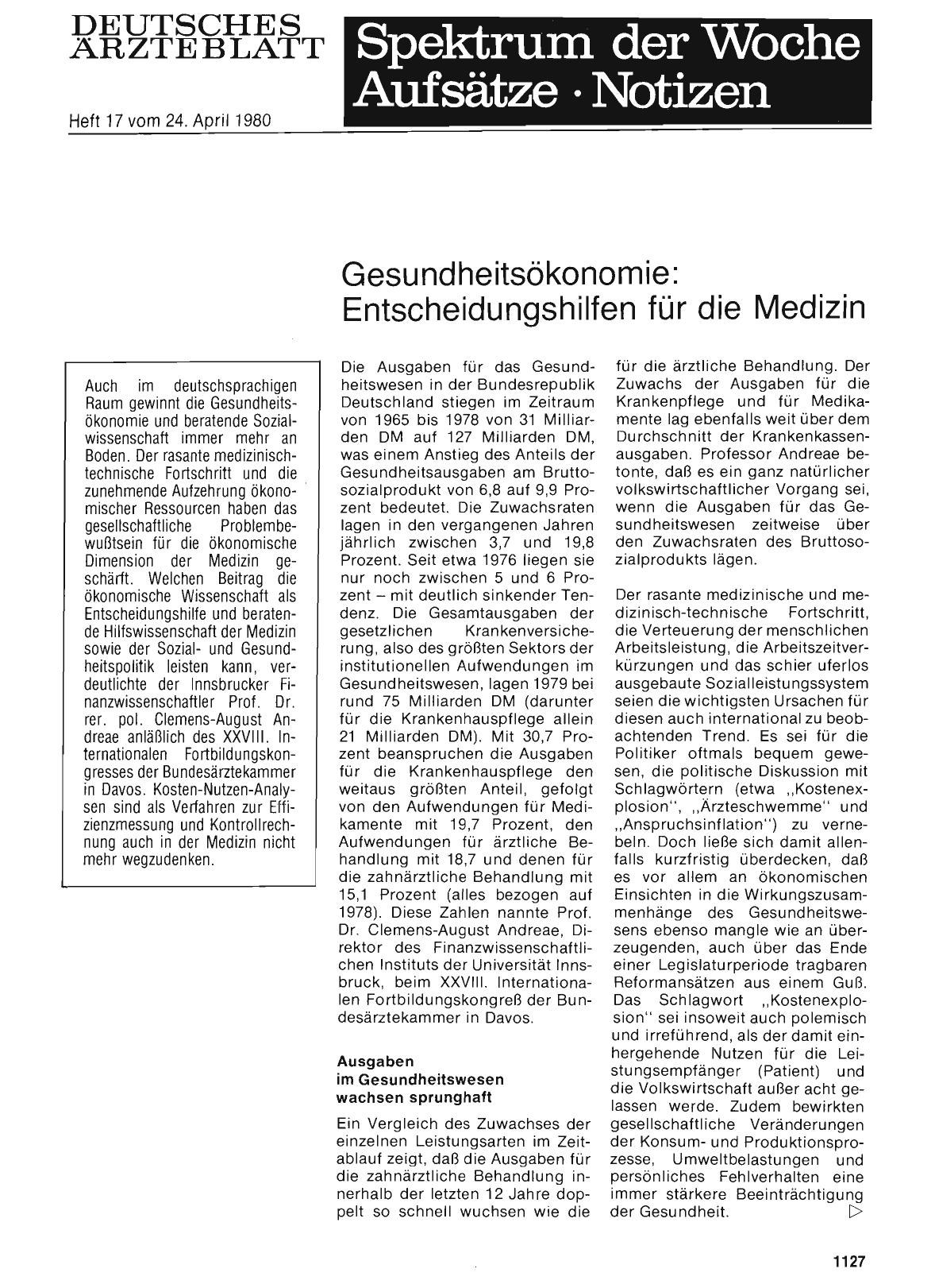 Vorschauseite 1: Gesundheitsökonomie: Entscheidungshilfen für die Medizin
