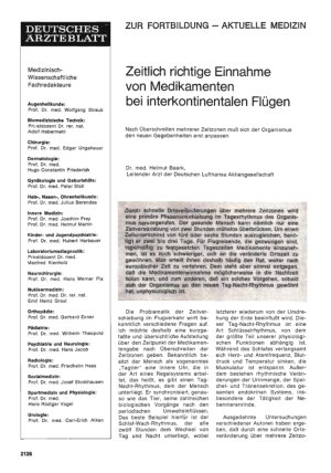 Vorschauseite 1: Zeitlich richtige Einnahme von Medikamenten bei interkontinentalen Flügen