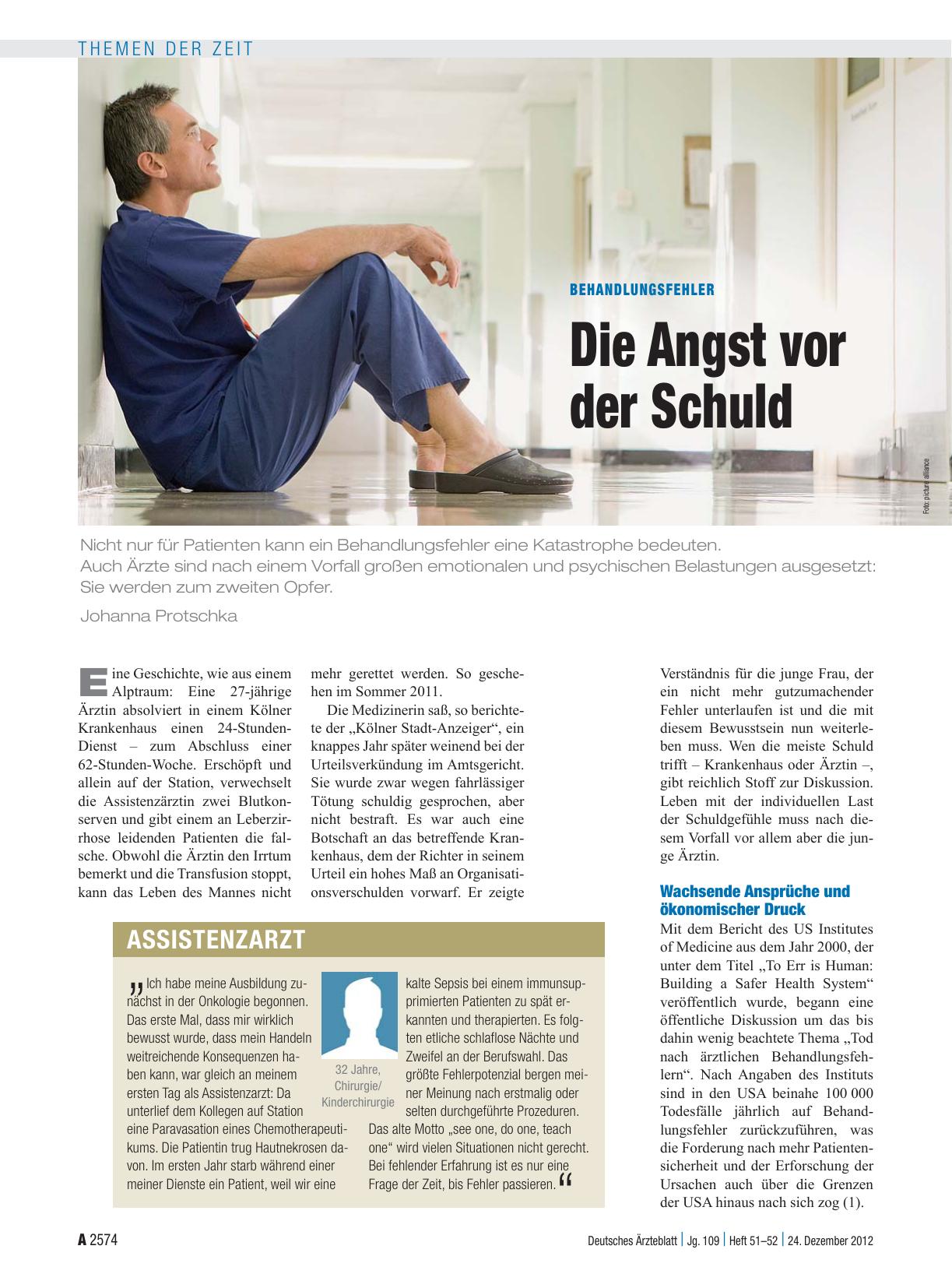 Vorschauseite 1: Behandlungsfehler: Die Angst vor der Schuld