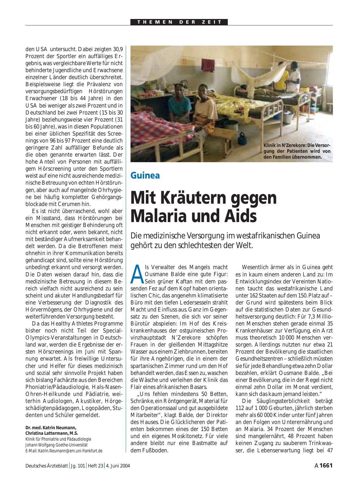 Vorschauseite 1: Guinea: Mit Kräutern gegen Malaria und Aids
