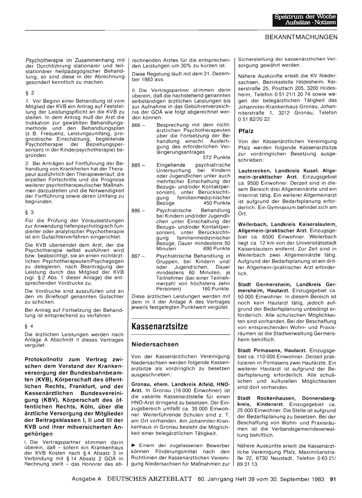Vorschauseite 1: Kassenärztliche Bundesvereinigung: Kassenarztsitze