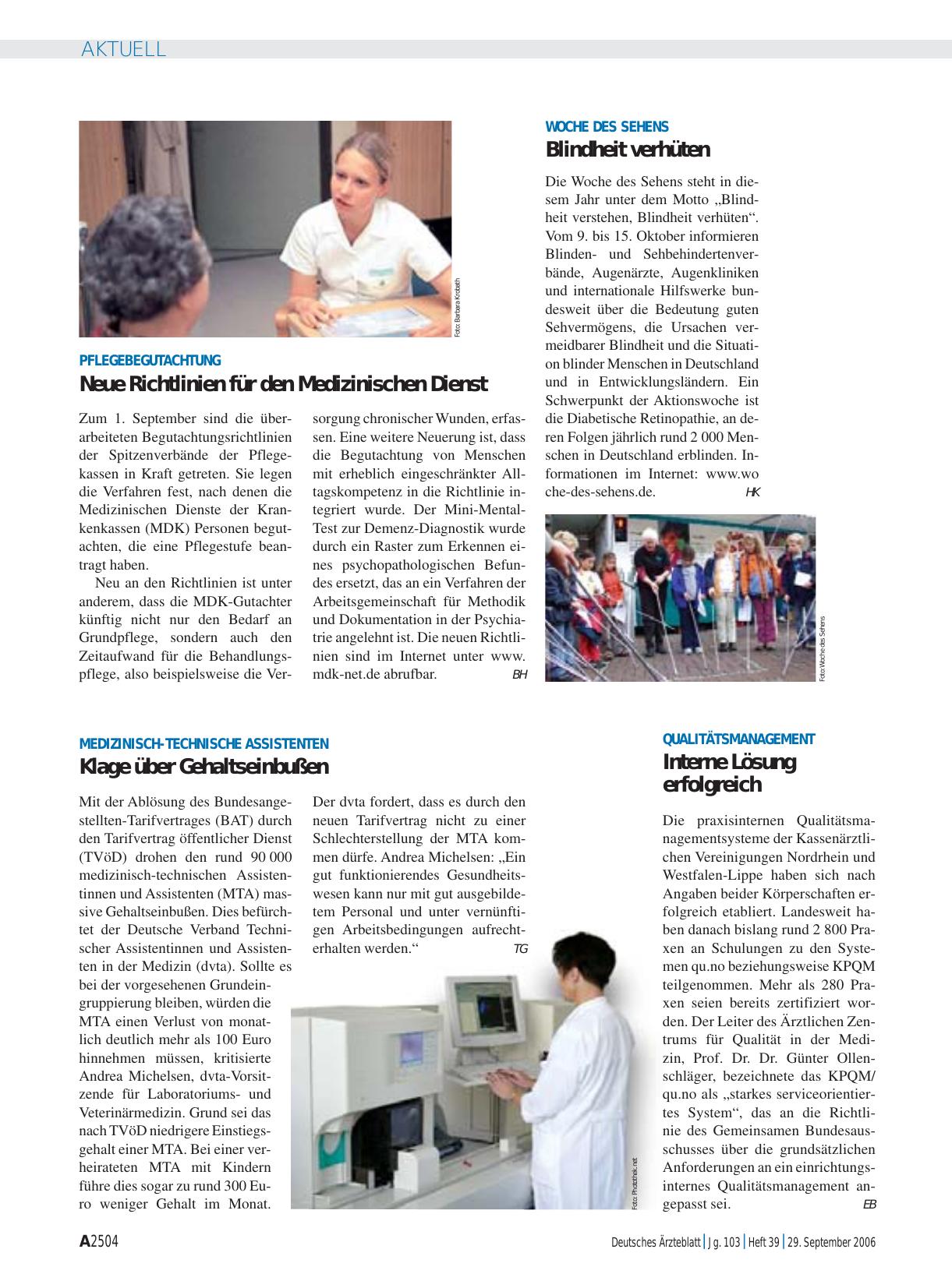 Vorschauseite 1: Medizinisch-Technische Assistenten: Klage über Gehaltseinbußen