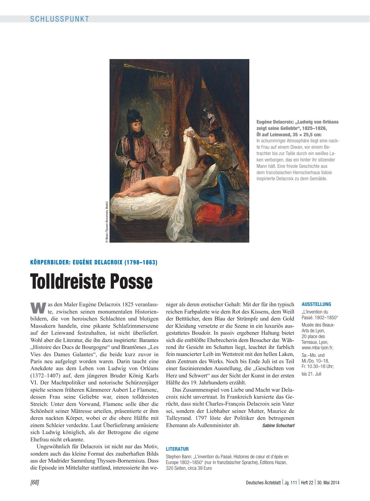 Vorschauseite 1: Körperbilder: Eugène Delacroix (1798 – 1863) – Tolldreiste Posse