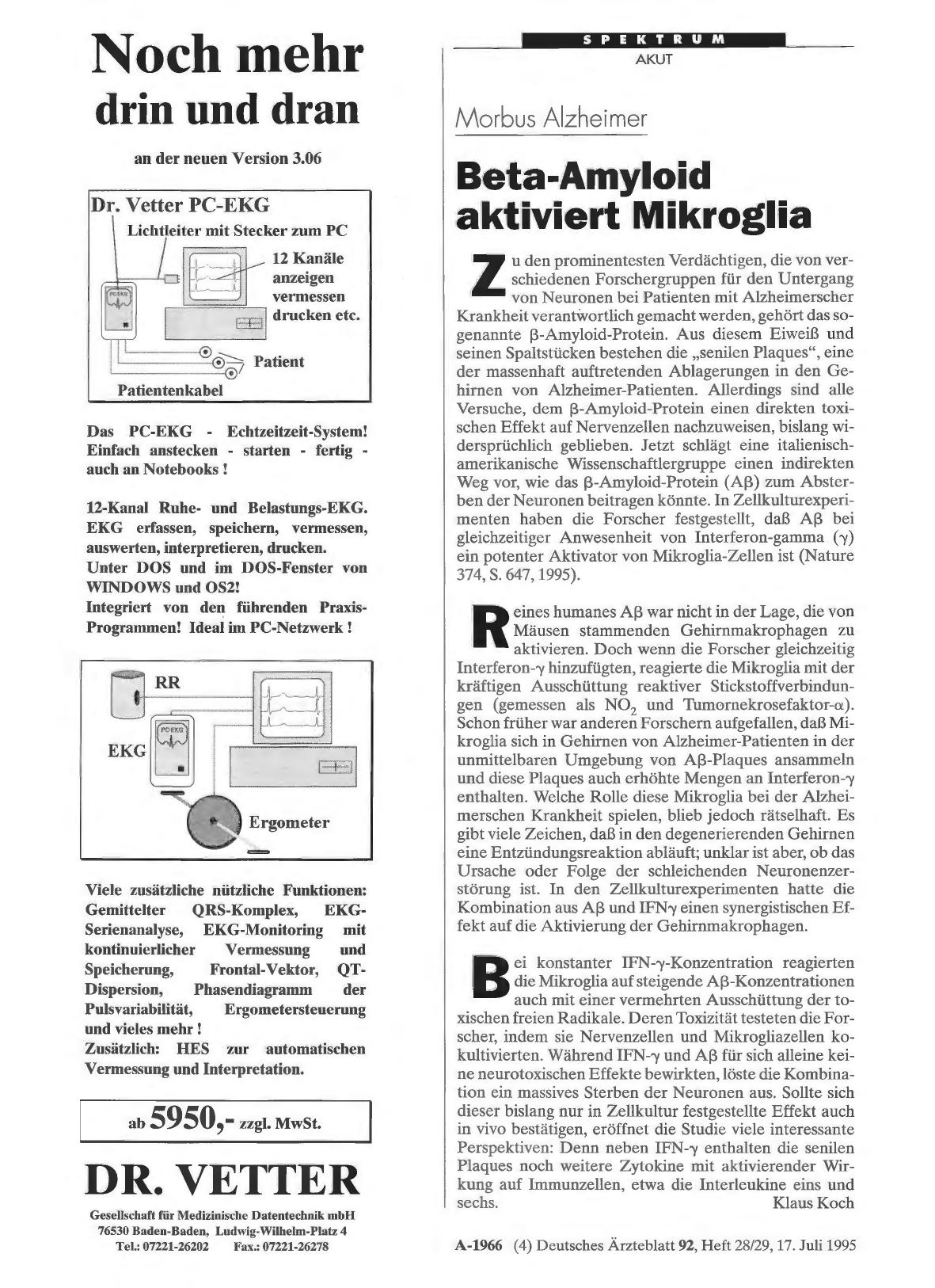 Vorschauseite 1: Morbus Alzheimer: Beta-Amyloid aktiviert Mikroglia