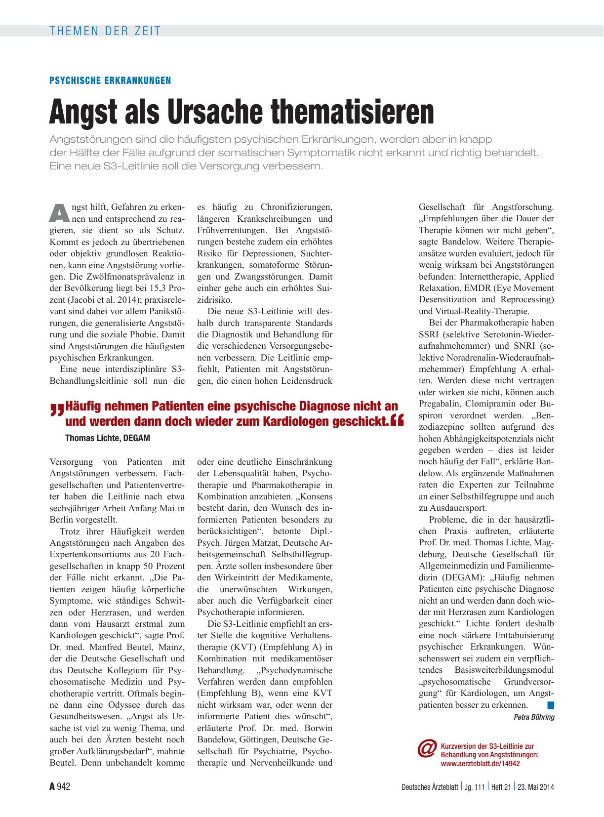 Vorschauseite 1: Psychische Erkrankungen: Angst als Ursache thematisieren