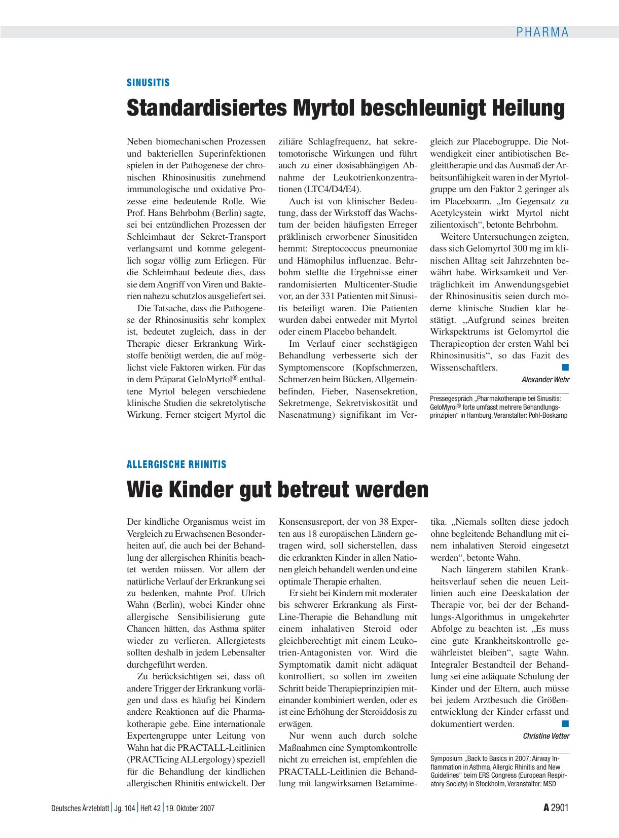 Vorschauseite 1: Allergische Rhinitis: Wie Kinder gut betreut werden