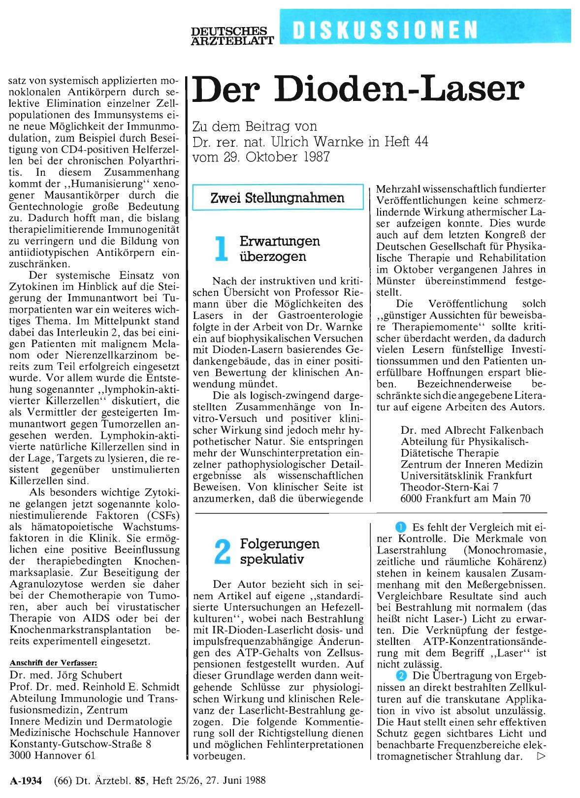 Vorschauseite 1: Der Dioden-Laser: Folgerungen spekulativ