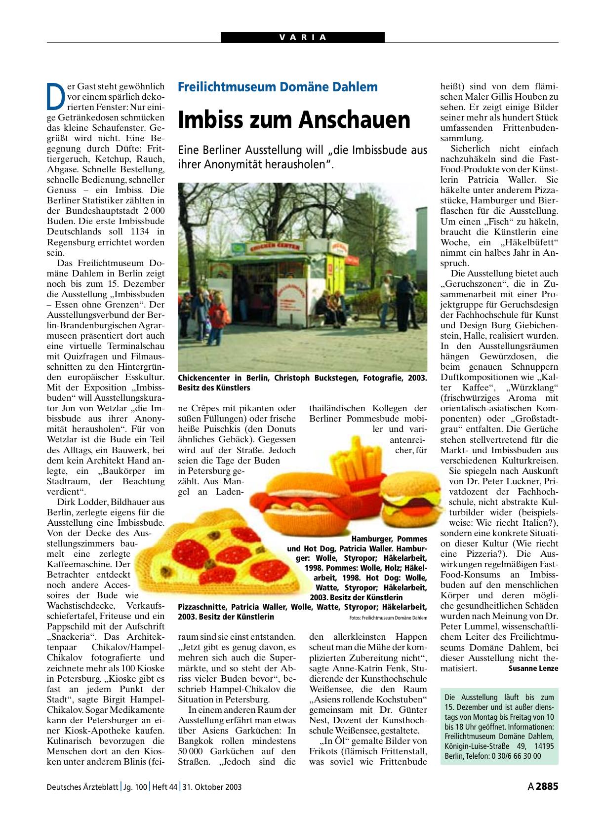 Vorschauseite 1: Freilichtmuseum Domäne Dahlem: Imbiss zum Anschauen
